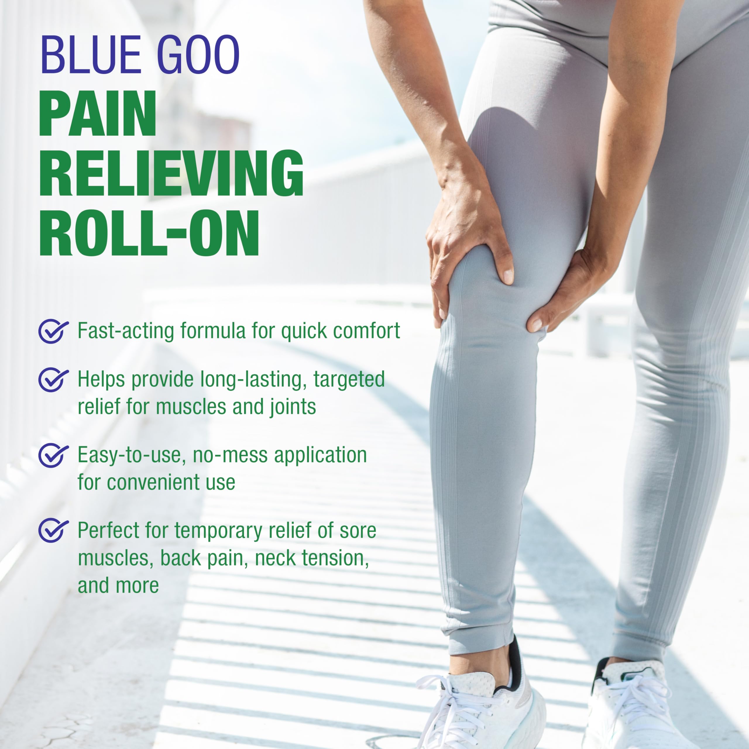 Blue Goo Pain Relieving Menthol Roll On - Fast-Acting Muscle & Joint Pain Relief - 2 x 2.5 oz Blue GooBuy Supplements Australia