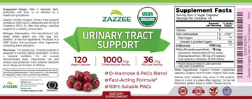 Zazzee USDA Organic Cranberry PACs and D-Mannose, 1000 mg D-Mannose, 36 mg Cranberry PACs, 120 Vegan Capsules, 2 Month Supply, Potent & Fast-Acting, All-Natural Urinary Tract Health Support, Non-GMO ZazzeeBuy Supplements Australia