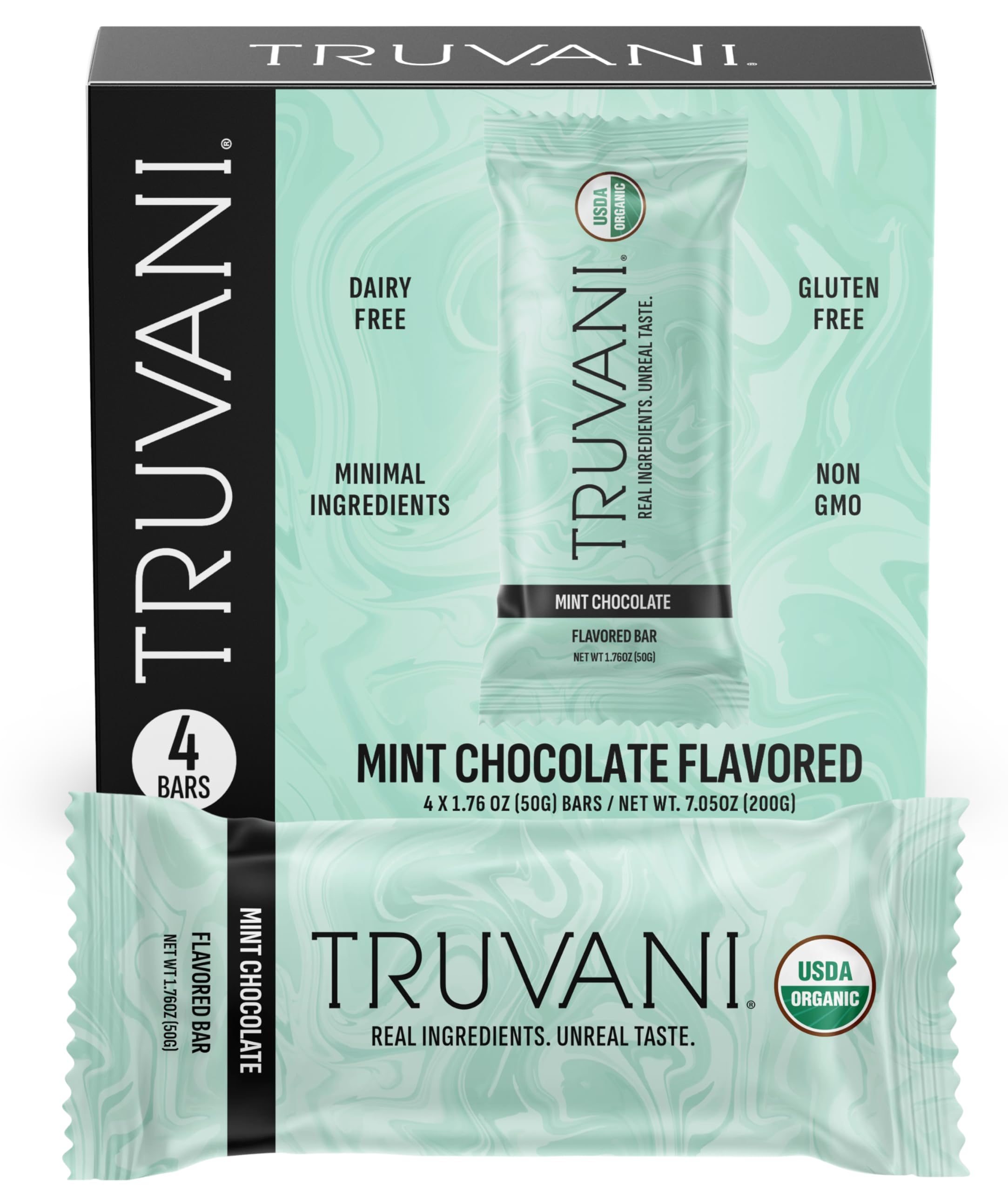Truvani Plant Based Snack Bars | Variety | 12 Pack | Vegan | 5-8g Protein | USDA Organic and Vegan | Dairy, Soy, and Gluten Free | Individually Wrapped