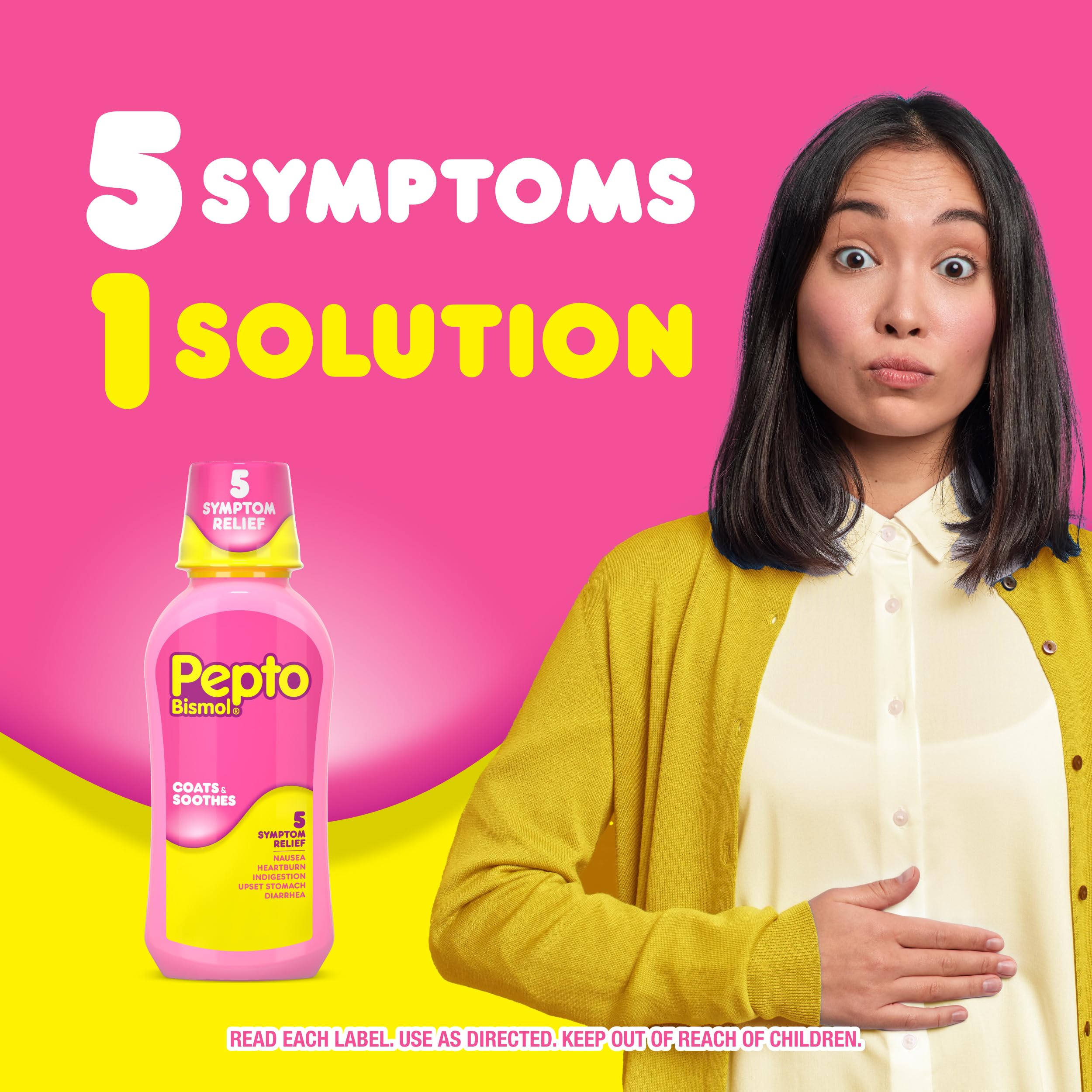 Pepto Bismol Liquid, Upset Stomach Relief, Nausea Relief, Heartburn Relief, Indigestion Relief, Anti Diarrhea Medication for Adults - 5 Symptom Fast Relief, 2x12 oz (Packaging May Vary) Pepto Bismol buy supplements Au