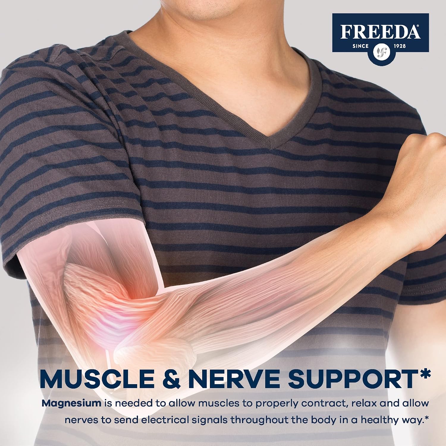 Freeda Magnesium Gluconate Vegan Supplement - 100 Tablets | Gentle and Highly Absorbable Magnesium Gluconate Supplement - Supporting Bone, Nerve & Muscle Function