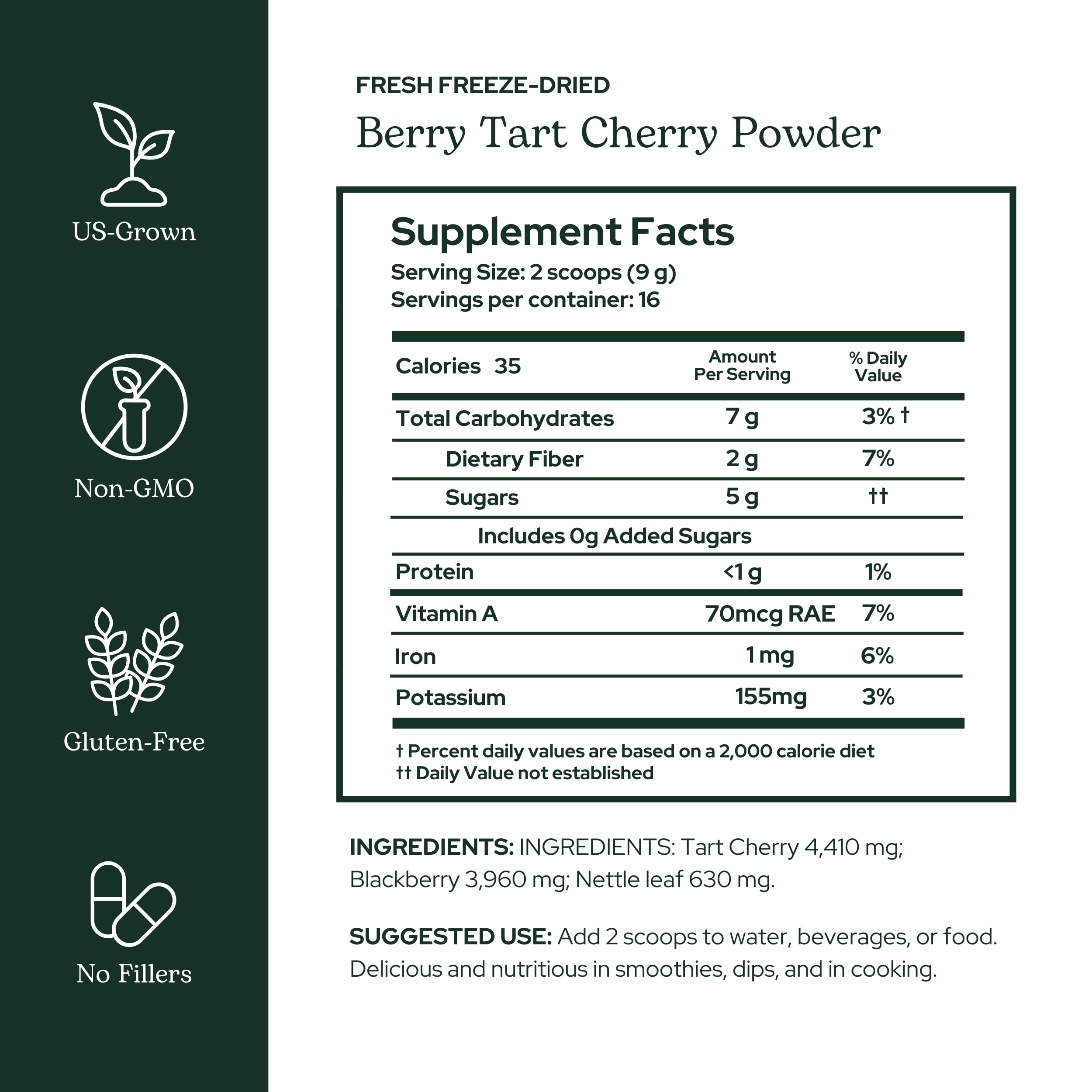 Eclectic Herb - Berry Tart Cherry Powder | Joint Support Supplement | Superfood Vitamin & Mineral Supplement | Freeze Dried, Vegan, Non-GMO, Gluten-Free (5.1 oz | 144 g) ECLECTIC INSTITUTEBuy Supplements Australia