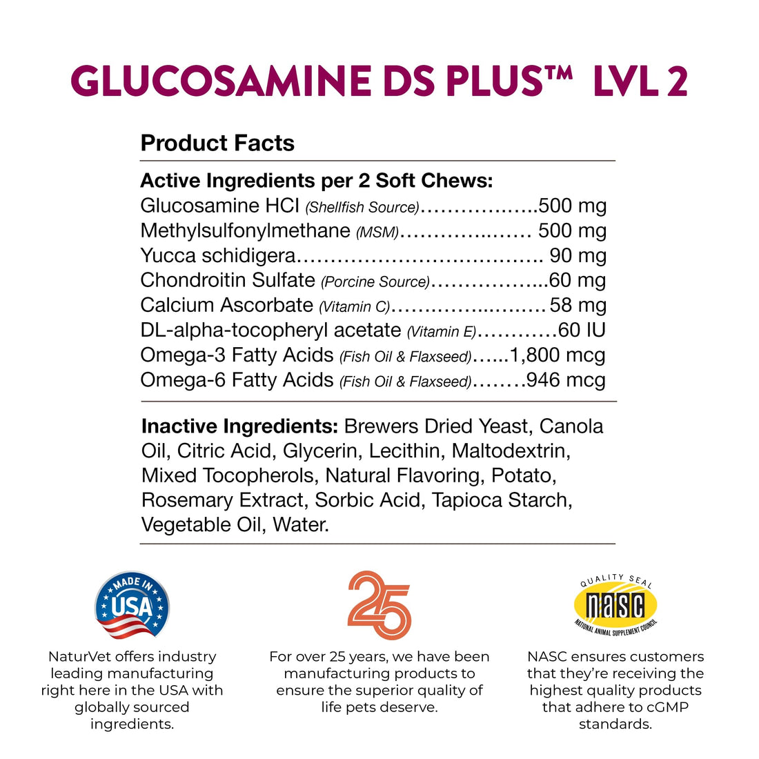 NaturVet – Glucosamine DS Plus - Level 2 Moderate Care – Supports Healthy Hip & Joint Function – Enhanced with Glucosamine, MSM & Chondroitin – for Dogs & Cats – 240 Soft Chews NaturVetBuy Supplements Australia