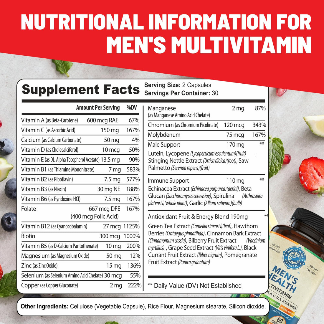 Two bottles of multivitamins for women and men on a white background