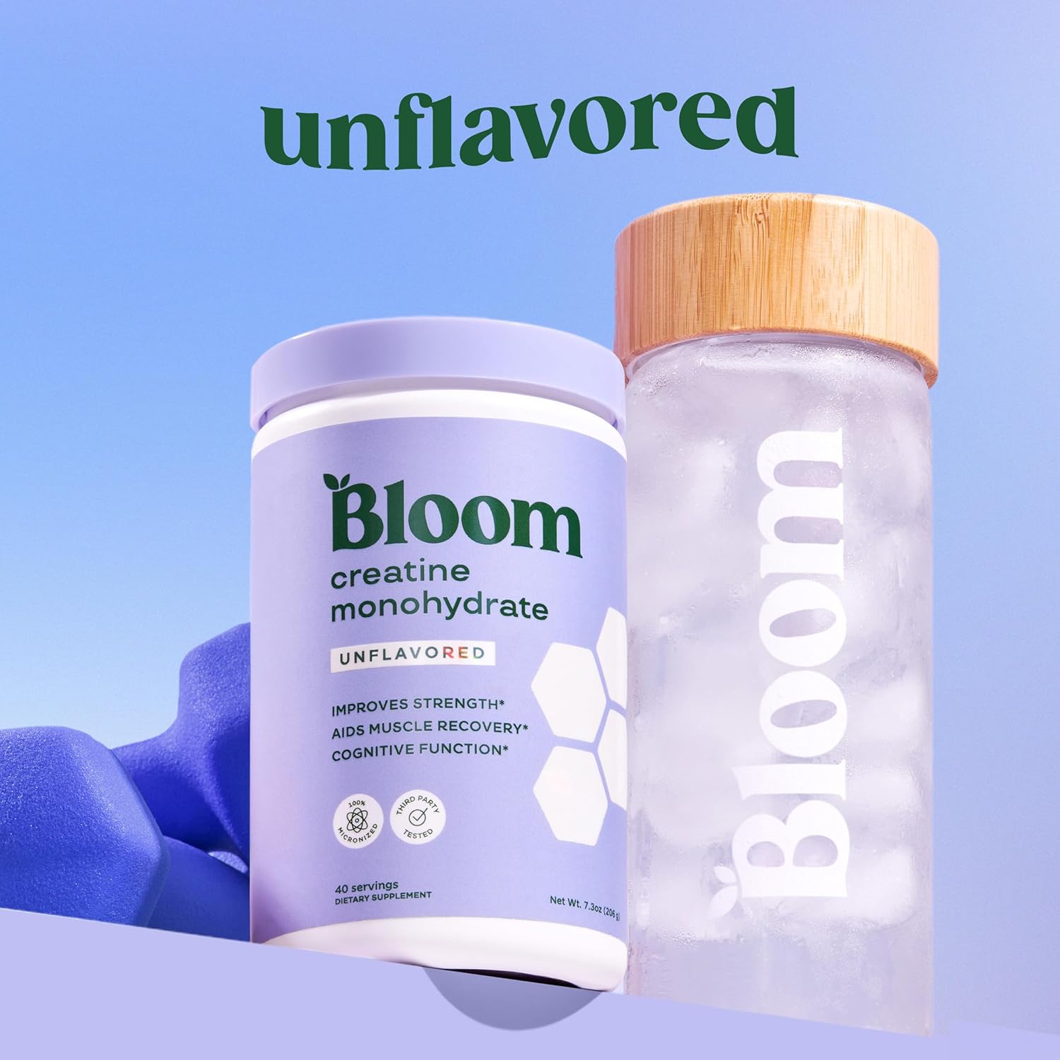 Bloom Creatine Monohydrate Bundle, Unflavored + Raspberry Lemon