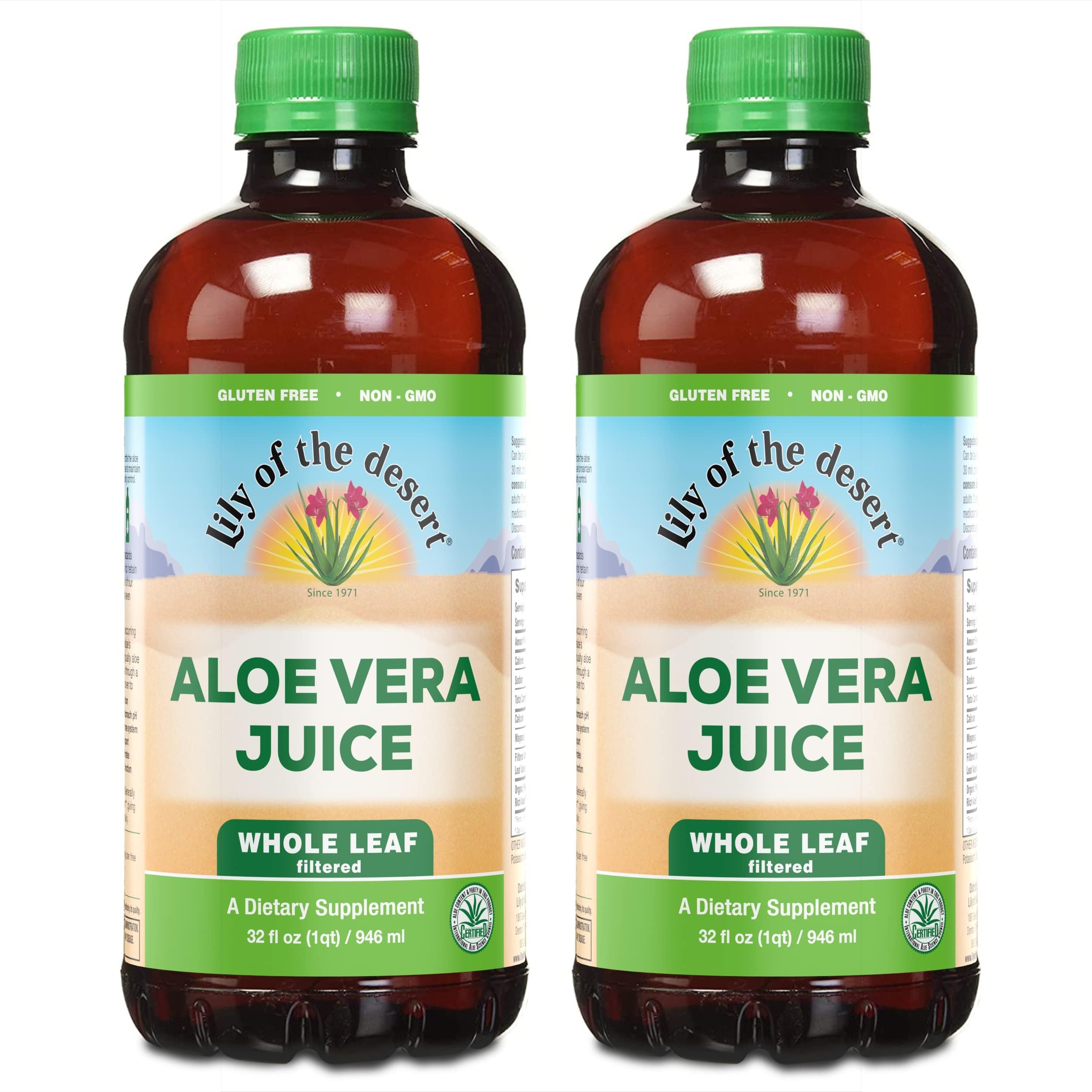 Lily Of The Desert Aloe Vera Juice, Whole Leaf, Organically Grown, Non-GMO, 64 Fl Oz