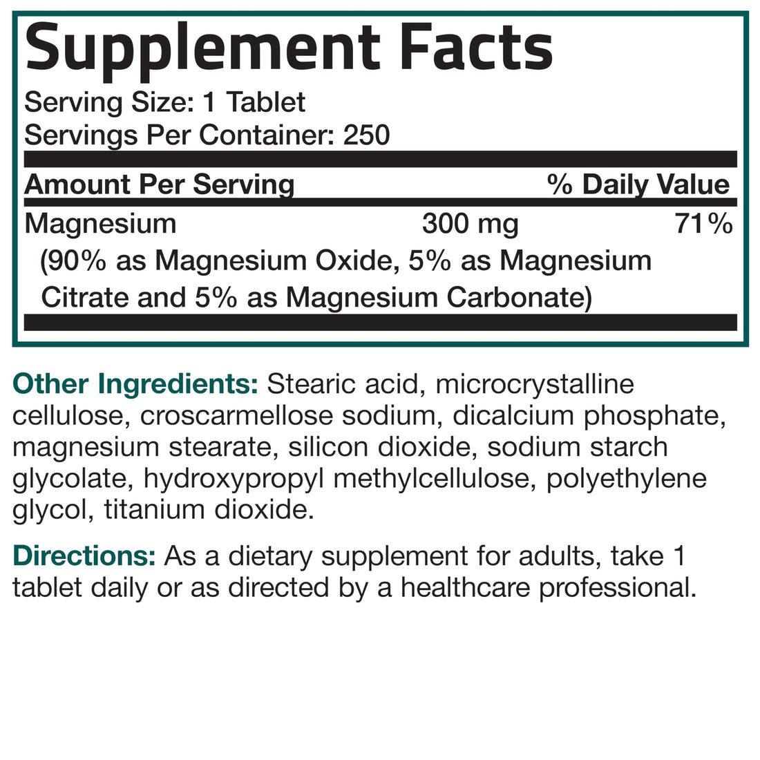 Supplement bottle labeled 'Magnesium Complex' with white capsules on a white background