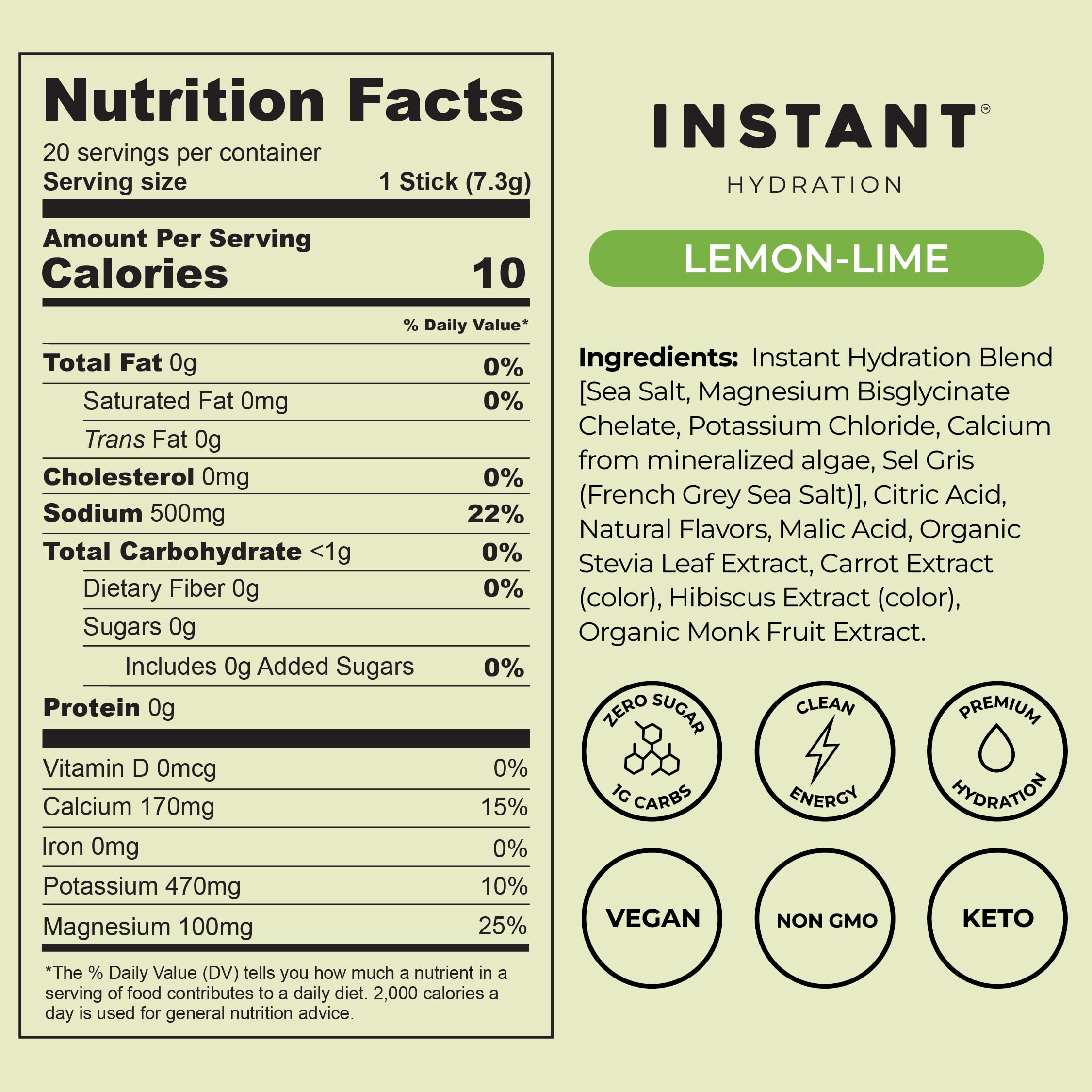 Instant Hydration Sugar Free Electrolytes Powder Packets Variety Pack - Watermelon, Raspberry, Lemon Lime Drink Mix & Travel Essentials with Magnesium and Potassium - Post Workout Recovery - 20 Sticks