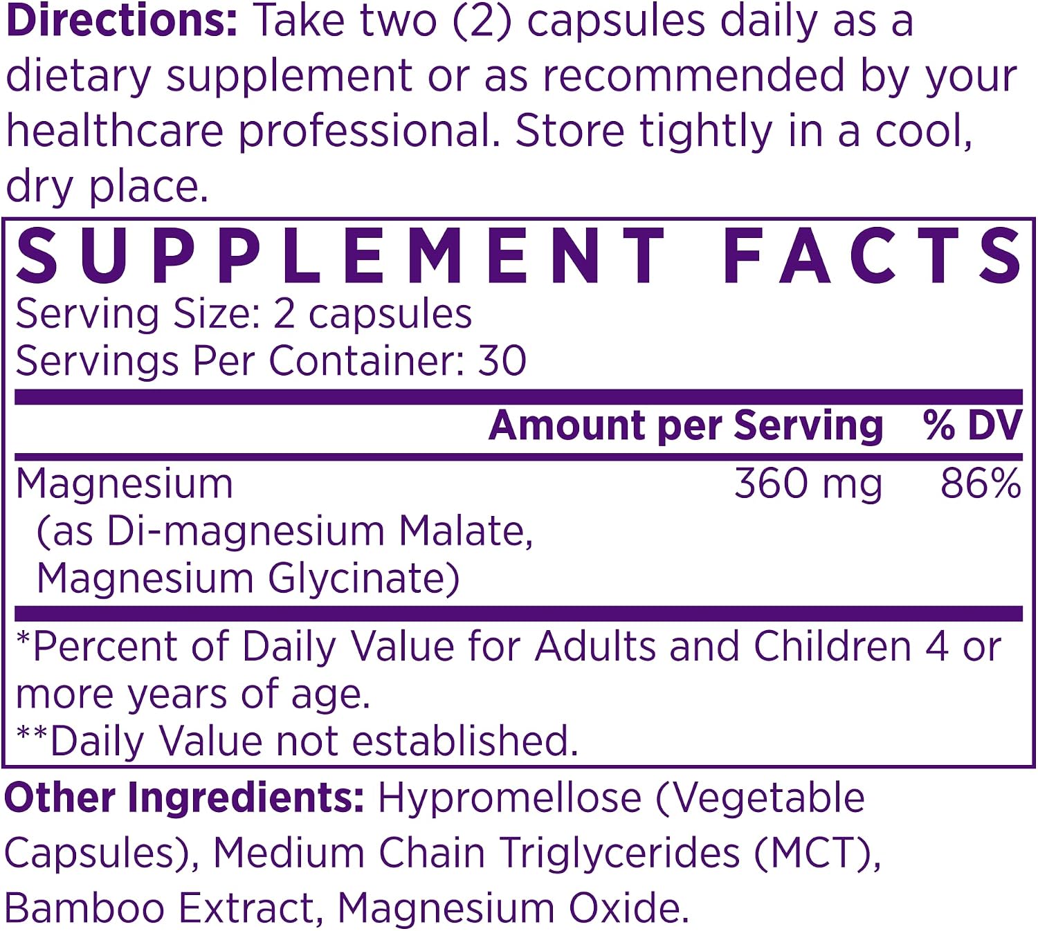 NAOMI Mighty Mg - Magnesium Glycinate & Malate Blend 360mg - Supports Restful Sleep, Muscle Relaxation, Energy & Mood - Gentle on Stomach, No Laxative Effect, Non-GMO, Vegan, 30-Day Supply