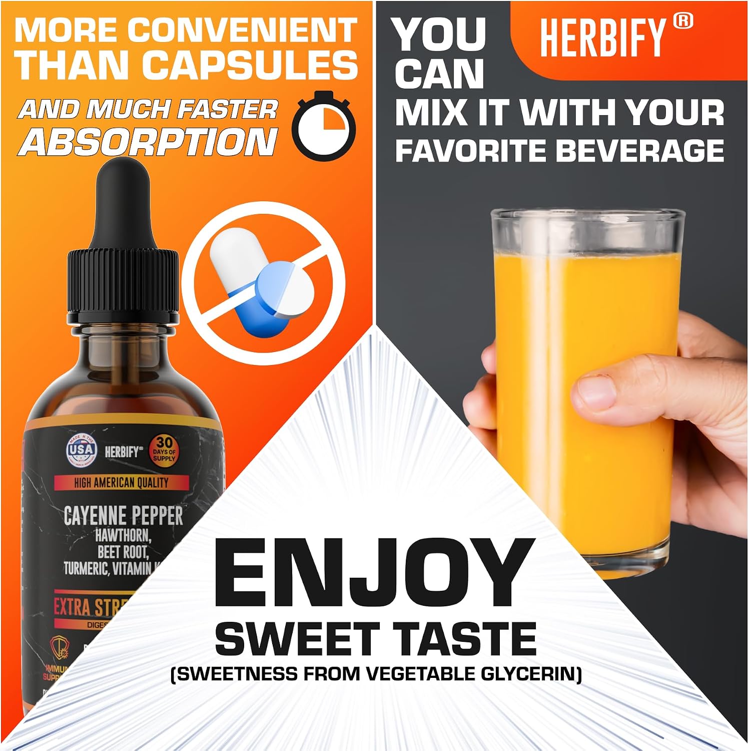 HERBIFY Bundle - Mullein Leaf Extract & Cayenne Pepper Drops - Lung Cleanse & Immune Support, Detox and Digestion Support