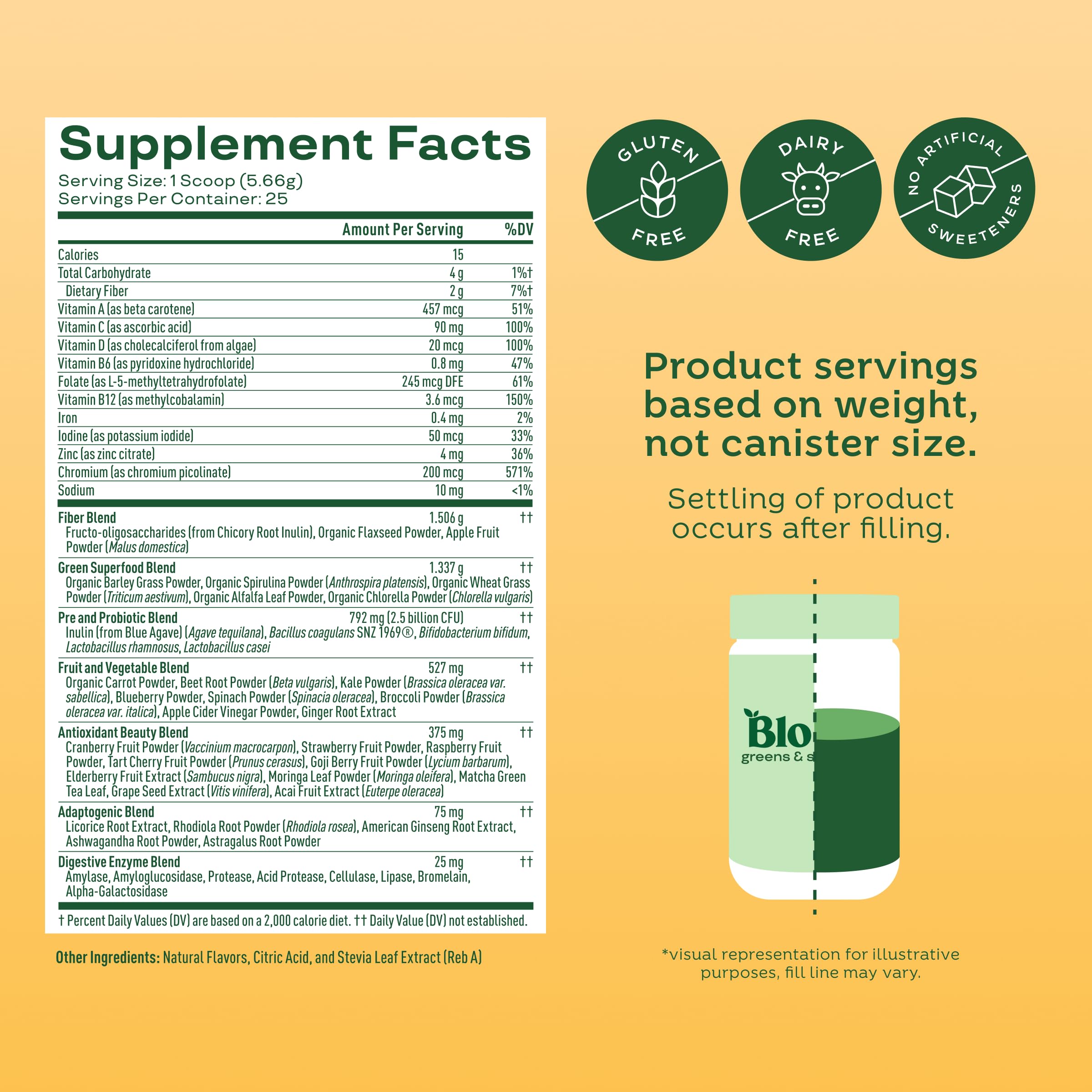 Bloom Nutrition Superfood Greens Powder, Berry, 30 Servings | Digestive Enzymes with Probiotics and Prebiotics, Gut Health, Bloating Relief for Women, Chlorella, Green Juice Mix