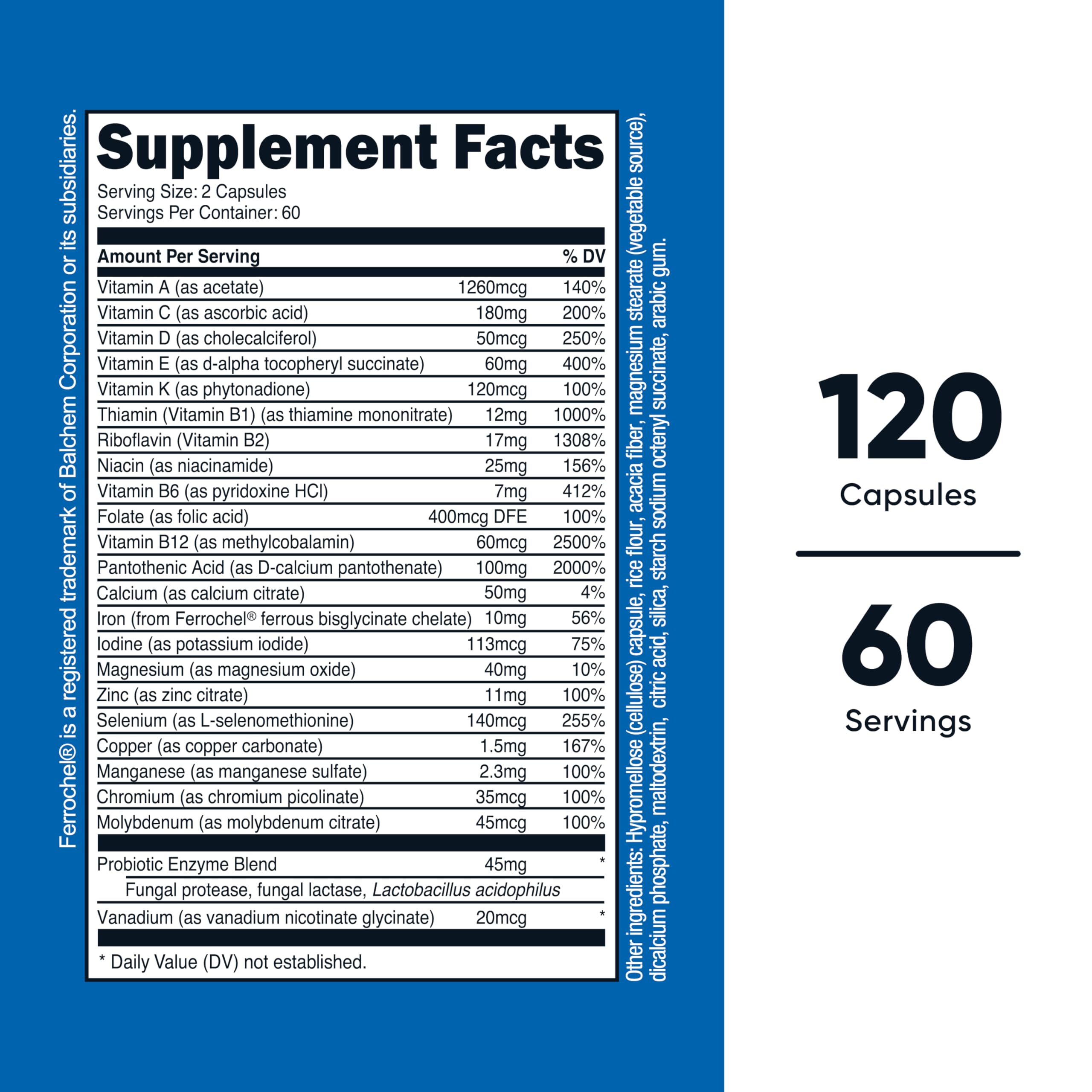 Nutricost Multivitamin with Probiotics 120 Vegetarian Capsules - Packed with Vitamins & Minerals