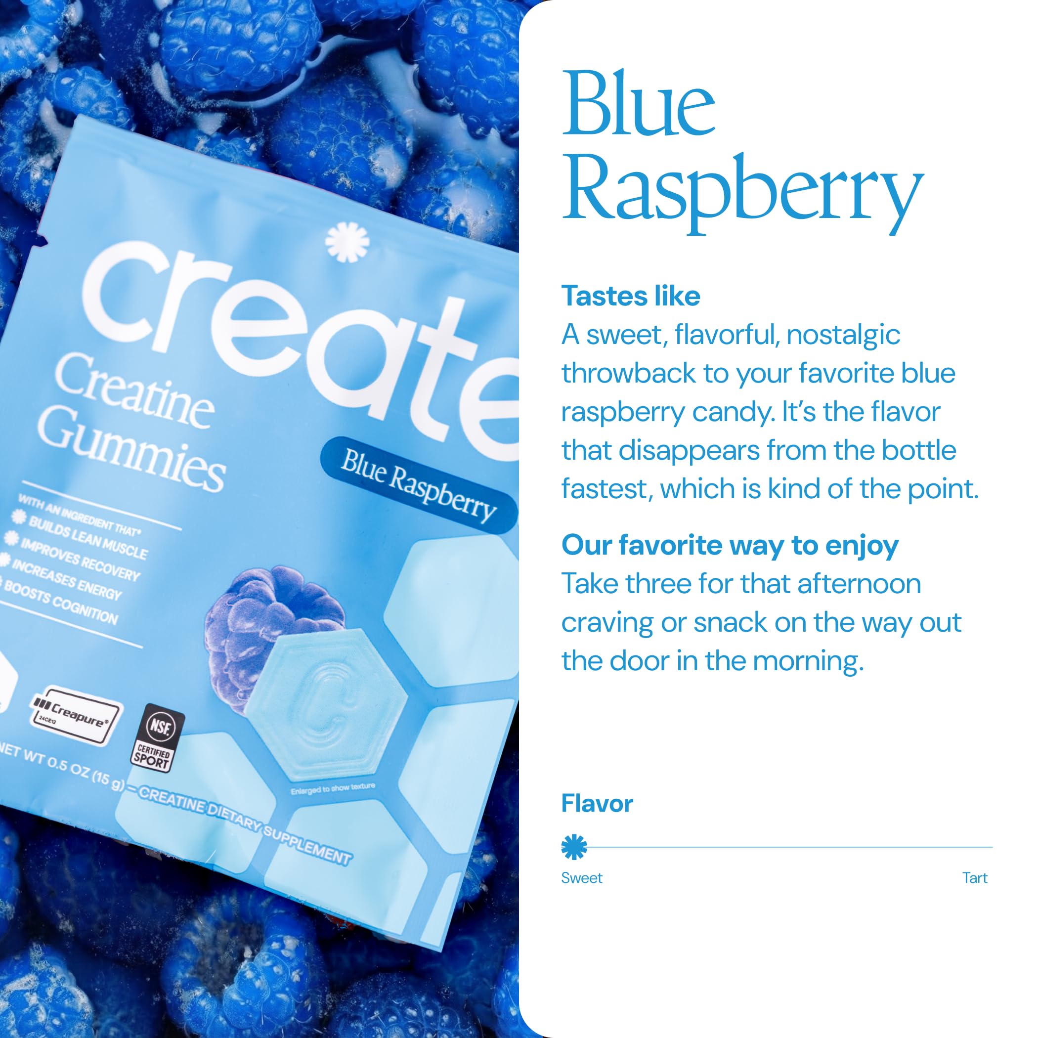 Create Creatine Gummies – Single-Serve Packs – 30ct – Variety Pack | NSF Certified for Sport – Made with Creatine Monohydrate, Vegan & Gluten-Free, Anti-Melting Formula, 3 Gummies per Pack