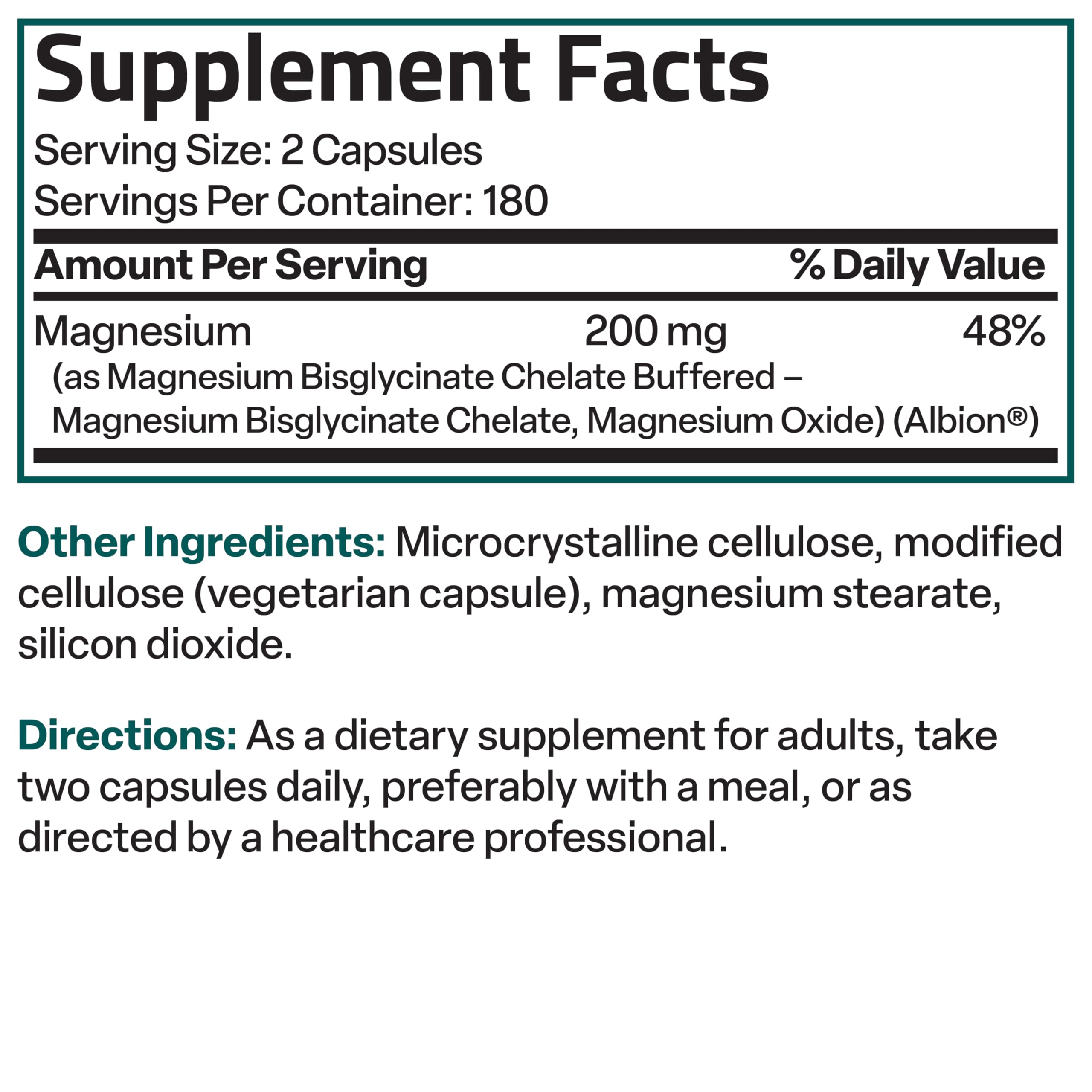 Bronson Magnesium Glycinate 200 MG Chelated High Absorption, 60 Capsules | Stress Relief, Sleep, Heart Health, Nerves, Muscles, and Metabolism Support, Vegetarian, Non-GMO, Gluten Free, Soy Free