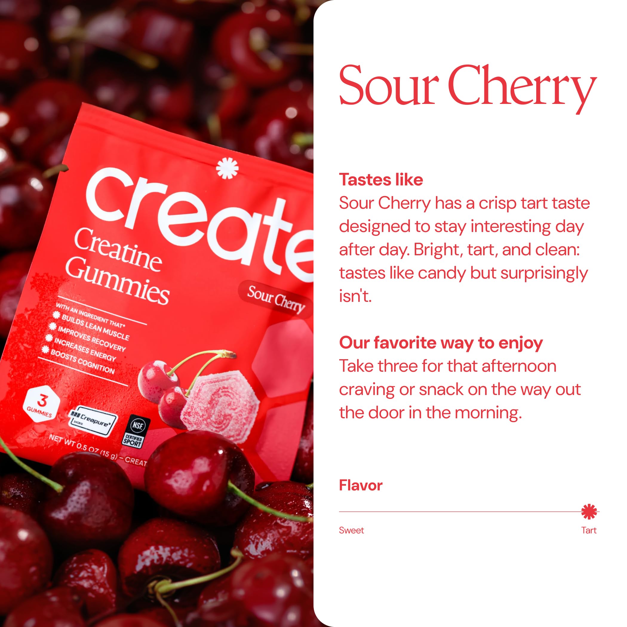 Create Creatine Gummies – Single-Serve Packs – 30ct – Variety Pack | NSF Certified for Sport – Made with Creatine Monohydrate, Vegan & Gluten-Free, Anti-Melting Formula, 3 Gummies per Pack