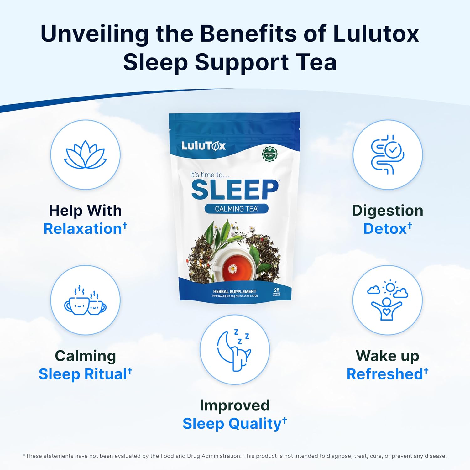 Wellamoon Sleep Patches & Lulutox Sleep Tea Bundle (28 Patches & 28 Servings)