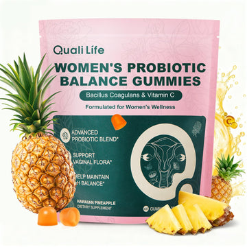 QualiLife Premium Feminine Balance Gummies for Women – Probiotic Vaginal Health Support with Vitamin C – pH Balance & Flora Support – Sugar Free, Vegan, Hawaiian Pineapple Flavor – 60 Gummies (1) QualiLifeBuy Supplements Australia