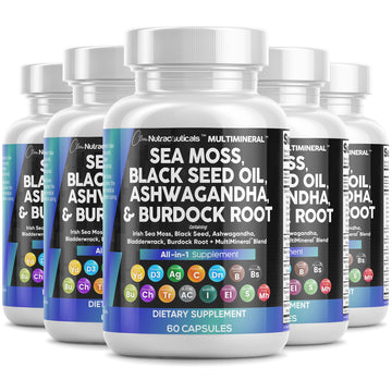 Supplement bottles labeled with ingredients on a white background