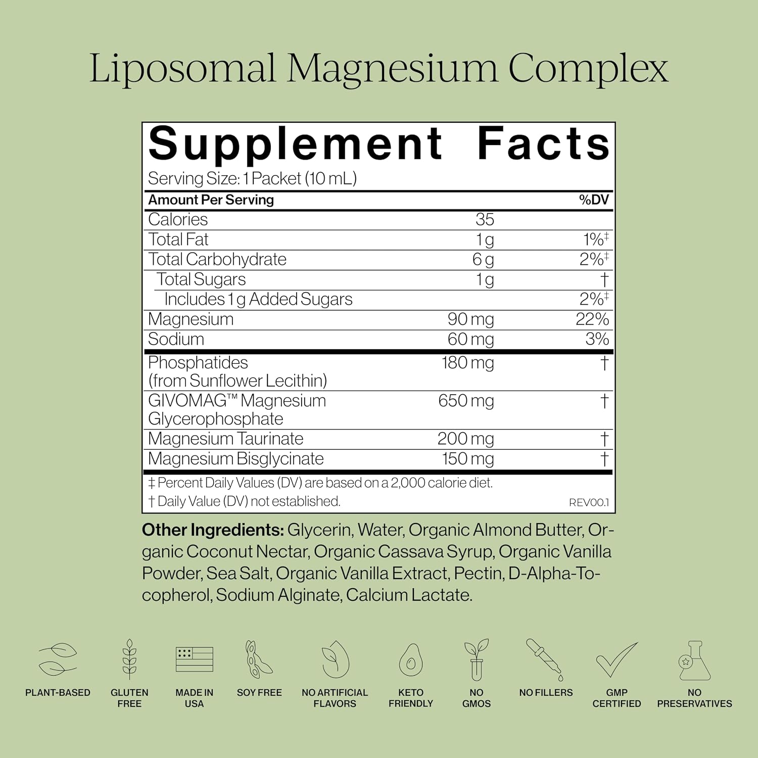 CYMBIOTIKA Liposomal Magnesium Complex for Sleep, Calm, Relax & Recovery | 3 forms: taurate, bisglycinate & glycerophosphate. Highly absorbable, stomach-friendly. Vanilla Almond, 28 pouches. Vegan.