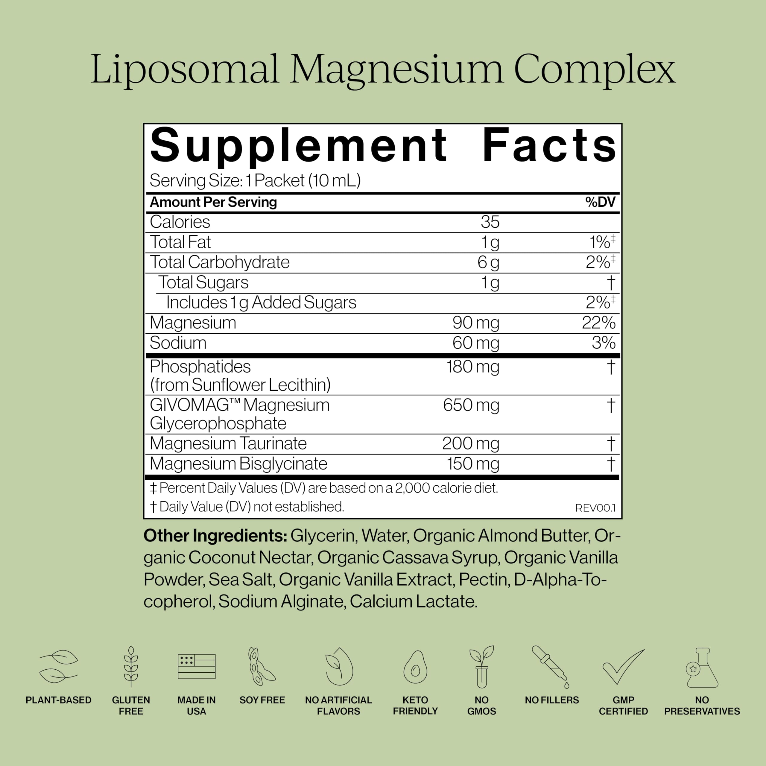 Cymbiotika Liposomal Magnesium Complex – Promotes Relaxation, Restful Sleep, and Heart & Brain Health – Highly Absorbable 3-in-1 Formula