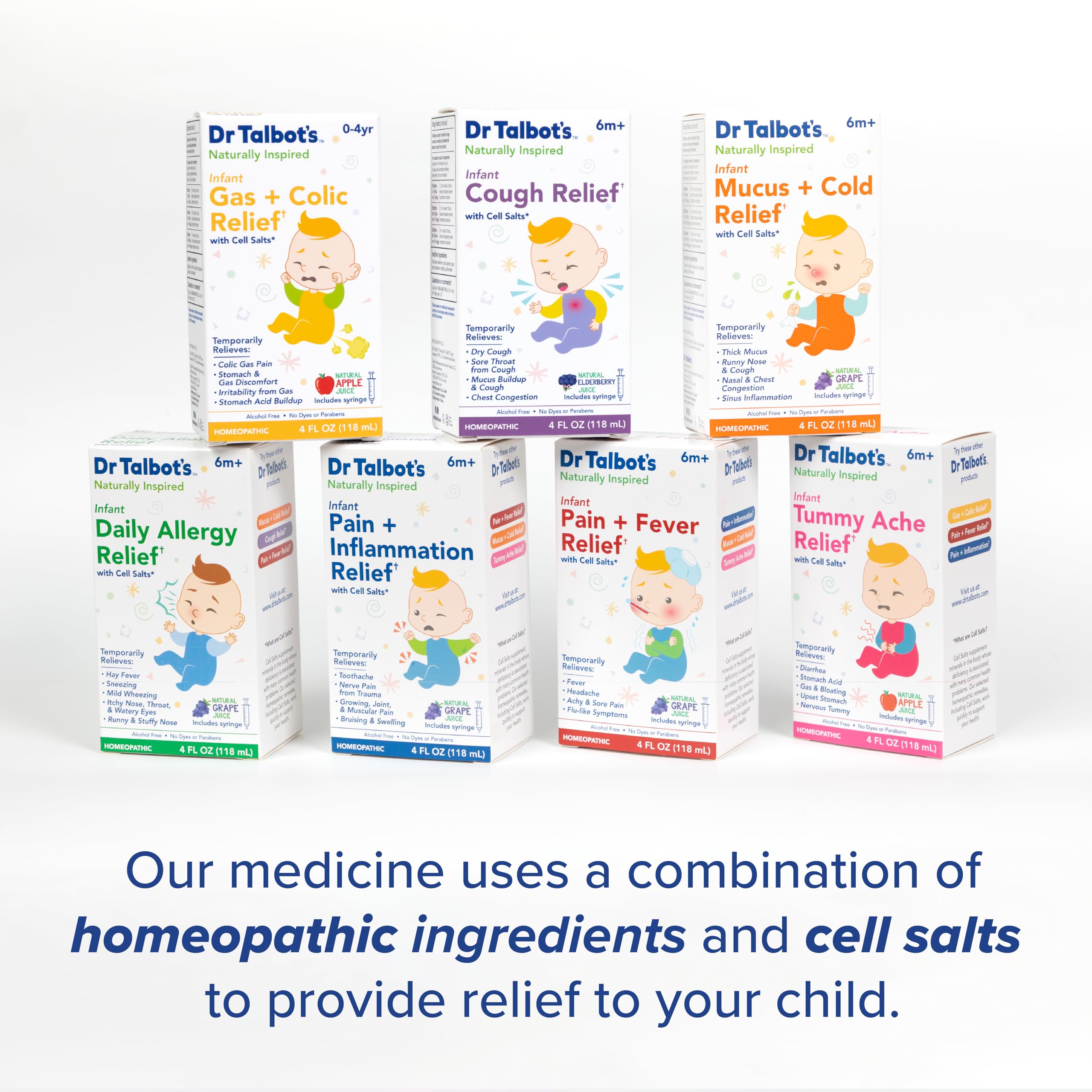 Dr. Talbot's Infant Daily Allergy Relief Liquid Medicine, Naturally Inspired for Babies, Includes Syringe, Grape Juice Flavor, Purple, 4 Fl Oz