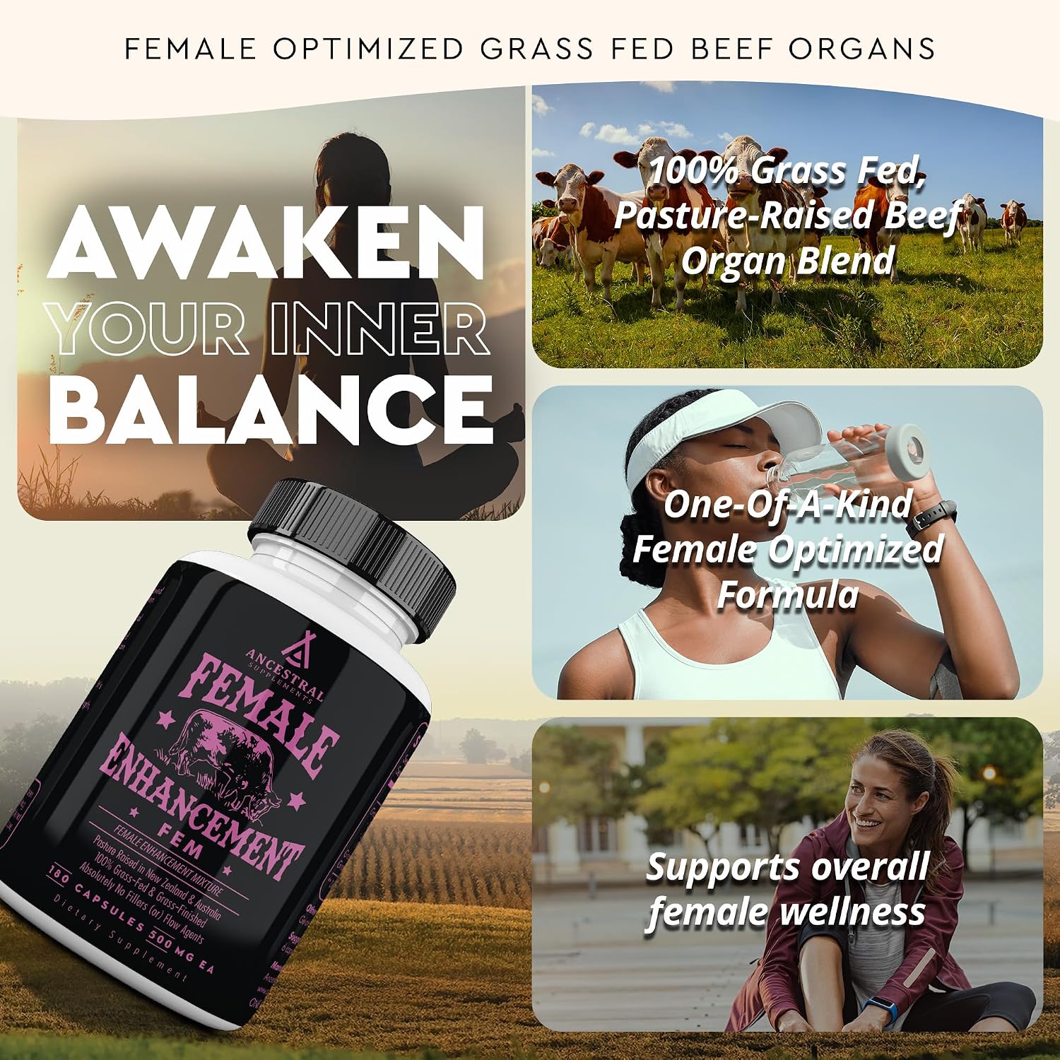 Ancestral Supplements FEM & Mofo Bundle – His & Hers Grass Fed Organ Supplements – Supports Hormone Balance, Energy, Vitality & Wellness – Pasture Raised Beef Organ Multivitamin for Men & Women
