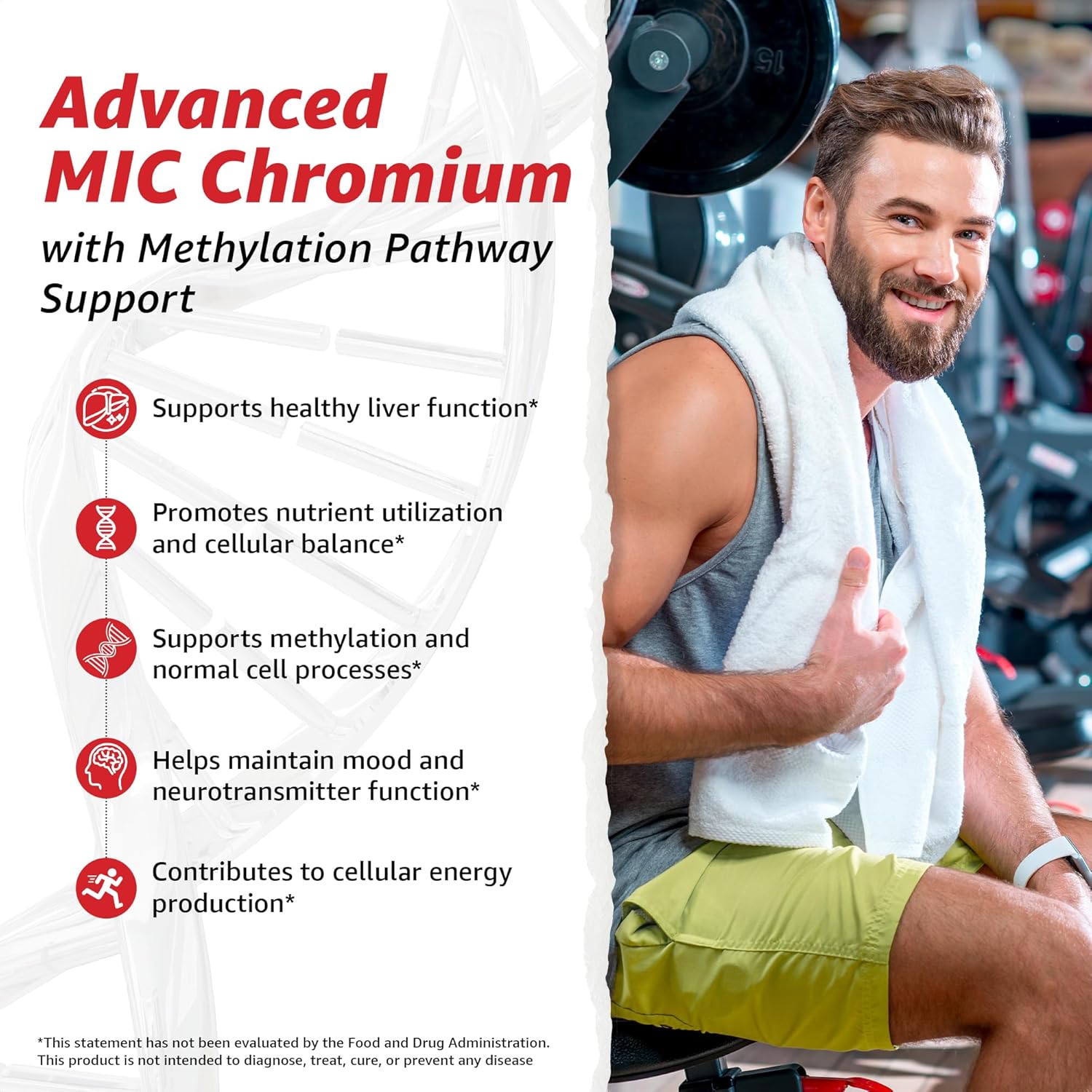 10X Health Mic Chromium - 60 Capsules | Choline Inositol: L-Methionine, Daily Nutritional Support, 60 Capsules, Non-GMO