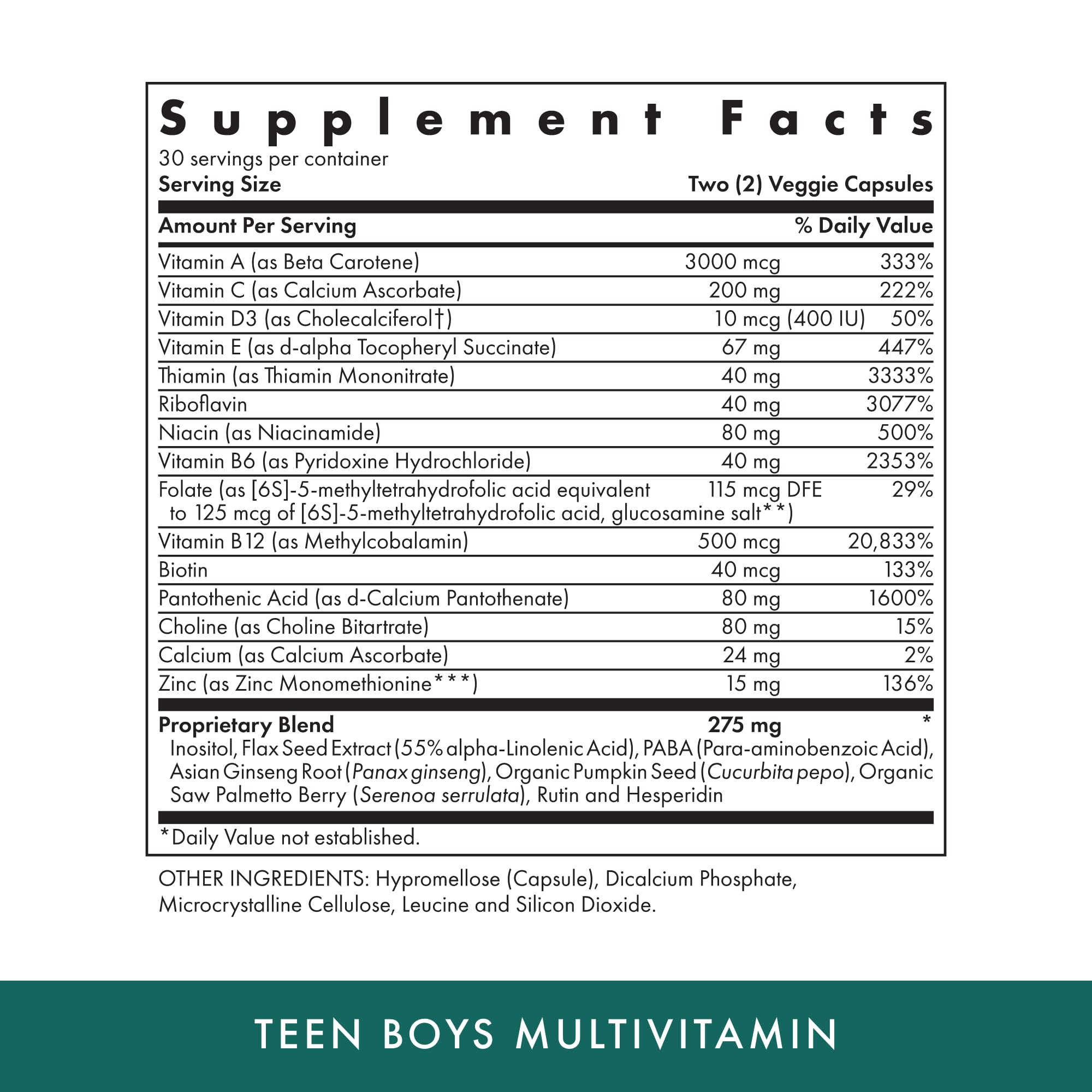 Michael's Health Naturopathic Programs Teen Boys - 60 Vegetarian Capsules - Daily Multivitamin Supplement - Kosher - 30 Servings MICHAEL'SBuy Supplements Australia