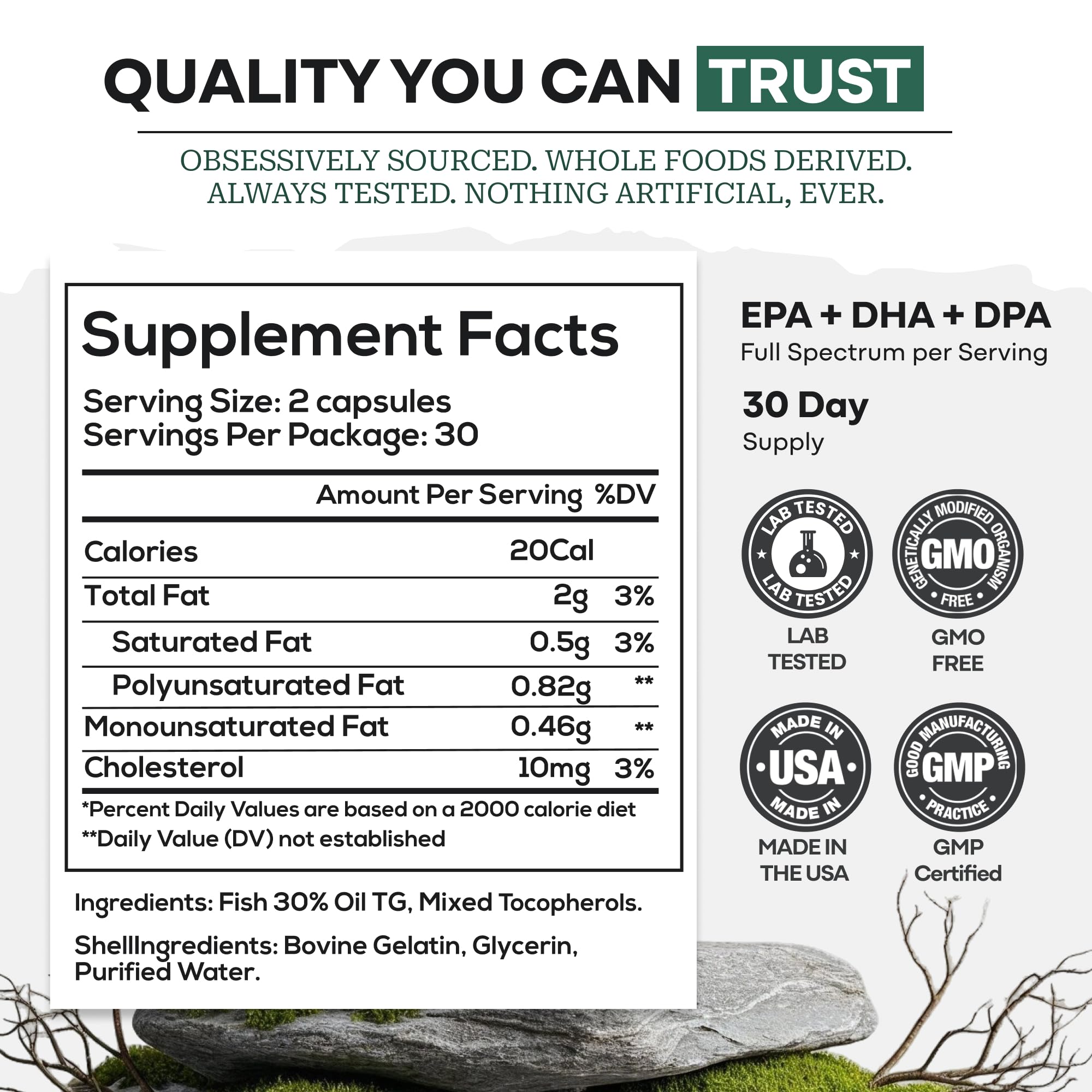 Wild Foods Fish Oil Omega 3 Supplements | 1600 mg | Highly-Potent: DPA, DHA, EPA | Burpless, Odorless, Non-GMO, Gluten Free | For Brain & Heart Health, Joint Support | 60 Capsules (1 pk) | 30 Servings Wild FoodsBuy Supplements Australia