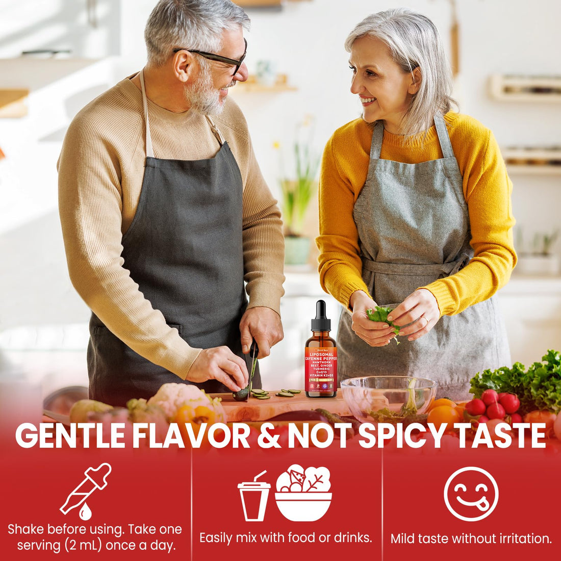 Two bottles of liposomal cayenne pepper supplement with ingredients listed on the label.