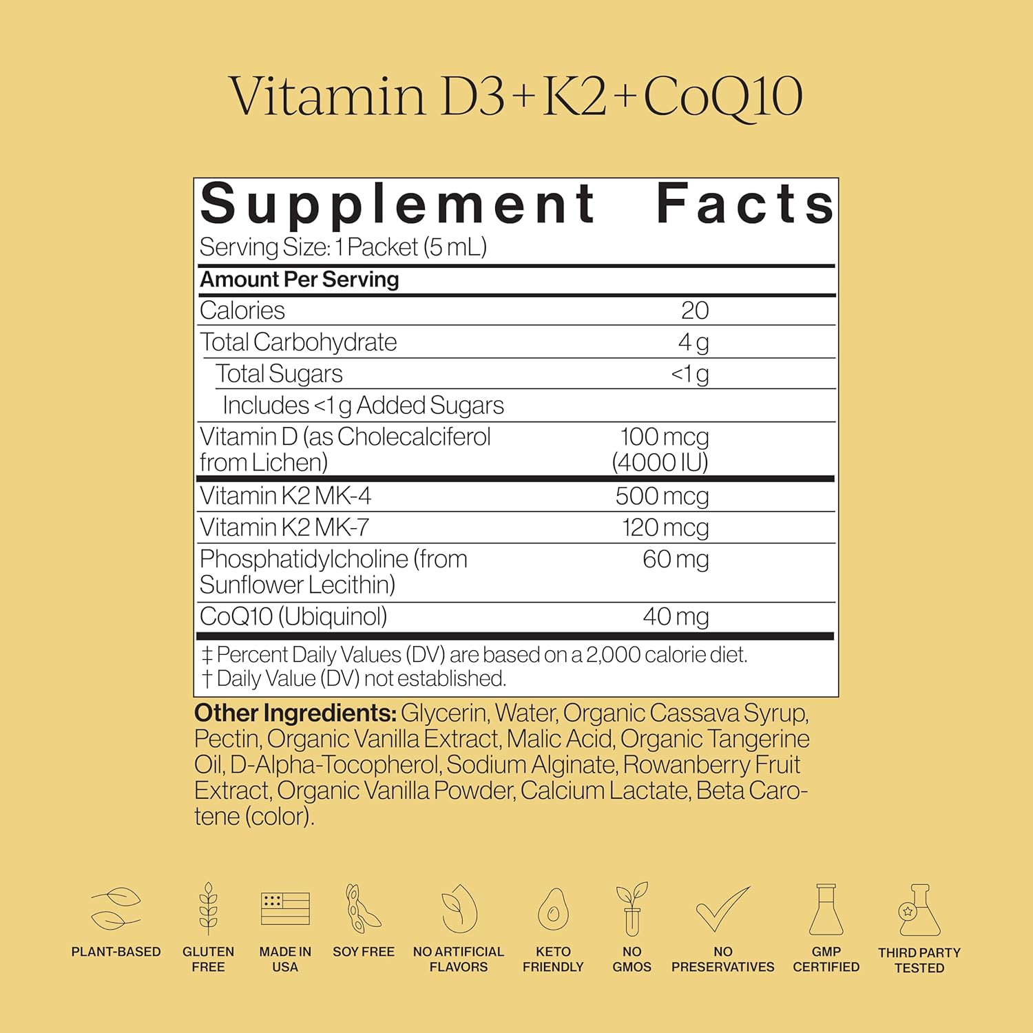 CYMBIOTIKA Liposomal Vitamin D3 K2 + CoQ10 for Bone & Heart