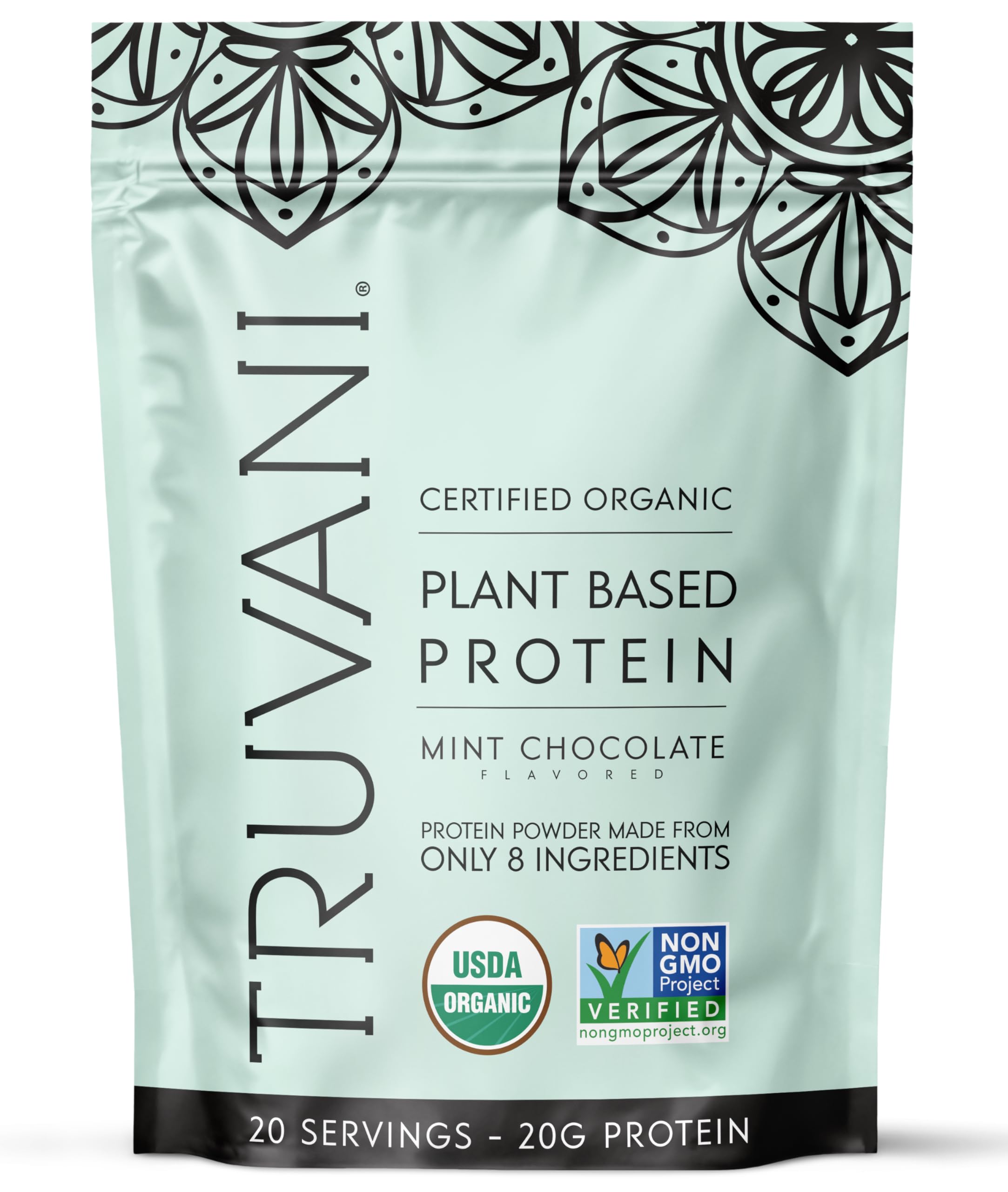 Truvani Organic Plant Based Protein Powder | Vanilla | 18 Servings | Vegan | 20g Pea Protein | Keto | Gluten & Dairy Free | Low Carb | No Added Sugar