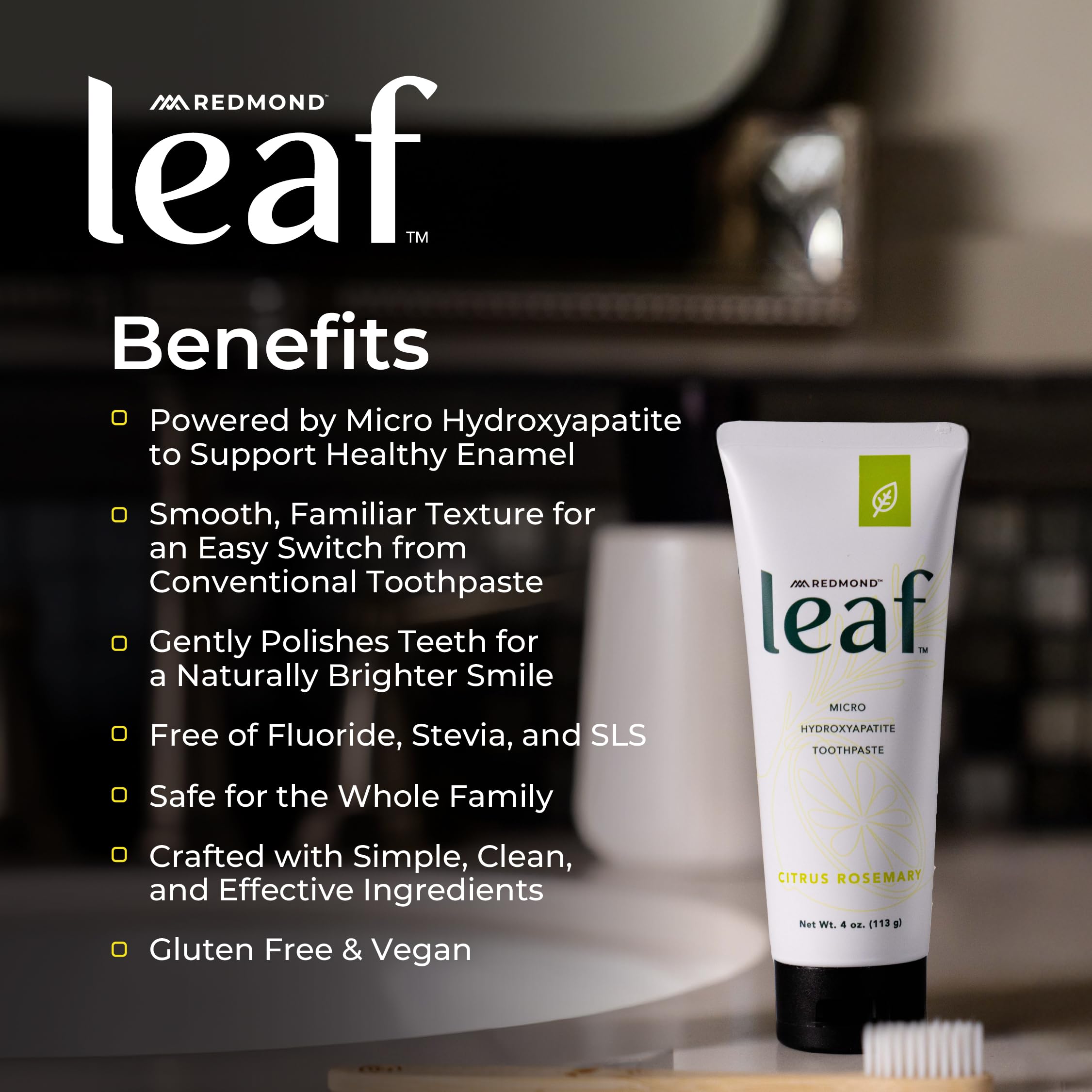 REDMOND Leaf Micro Hydroxyapatite Toothpaste Tube (Variety Pack)