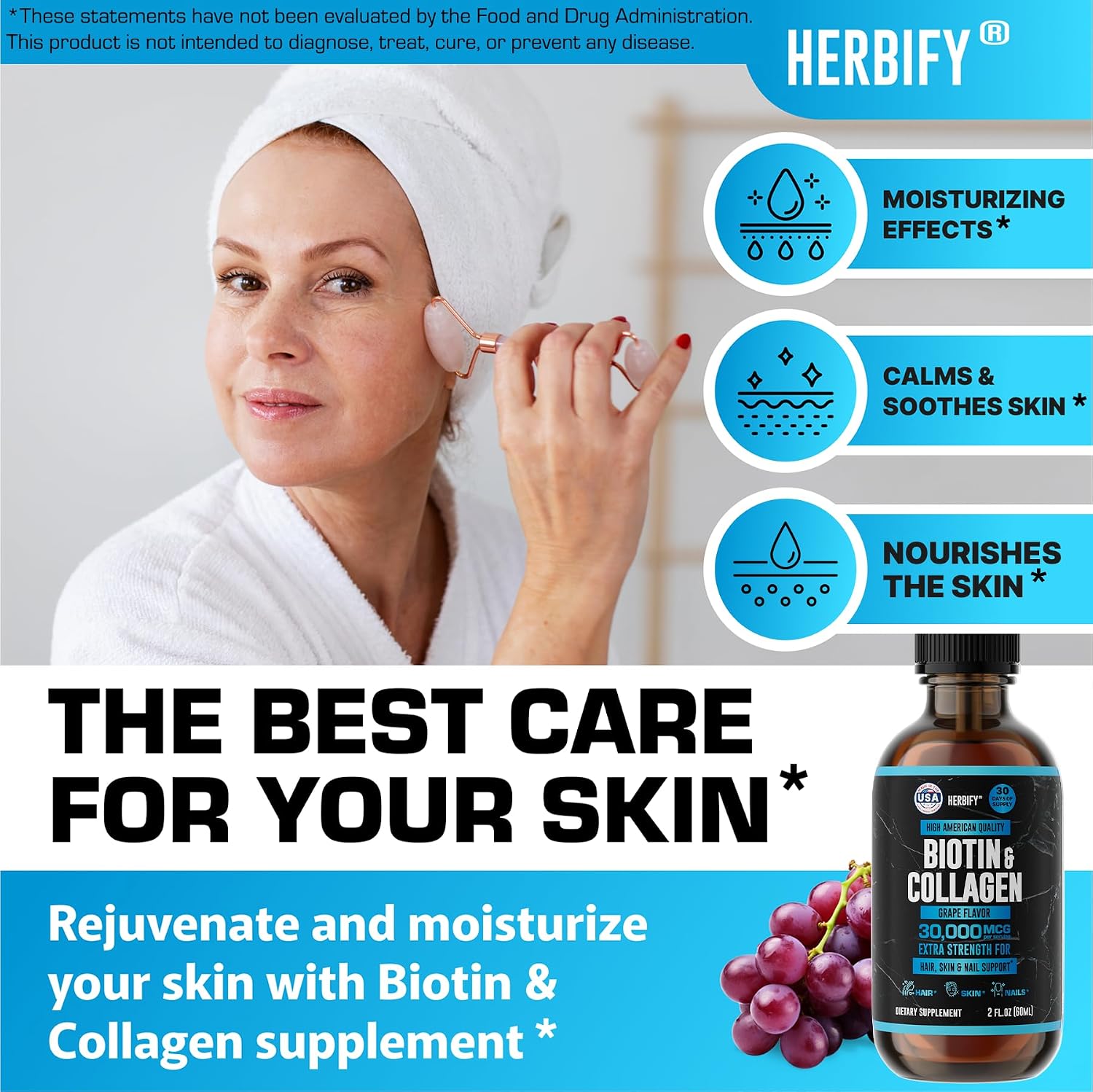 HERBIFY Bundle - Lions Mane Drops & Biotin and Collagen - Brain, Hair, Skin & Nails Support