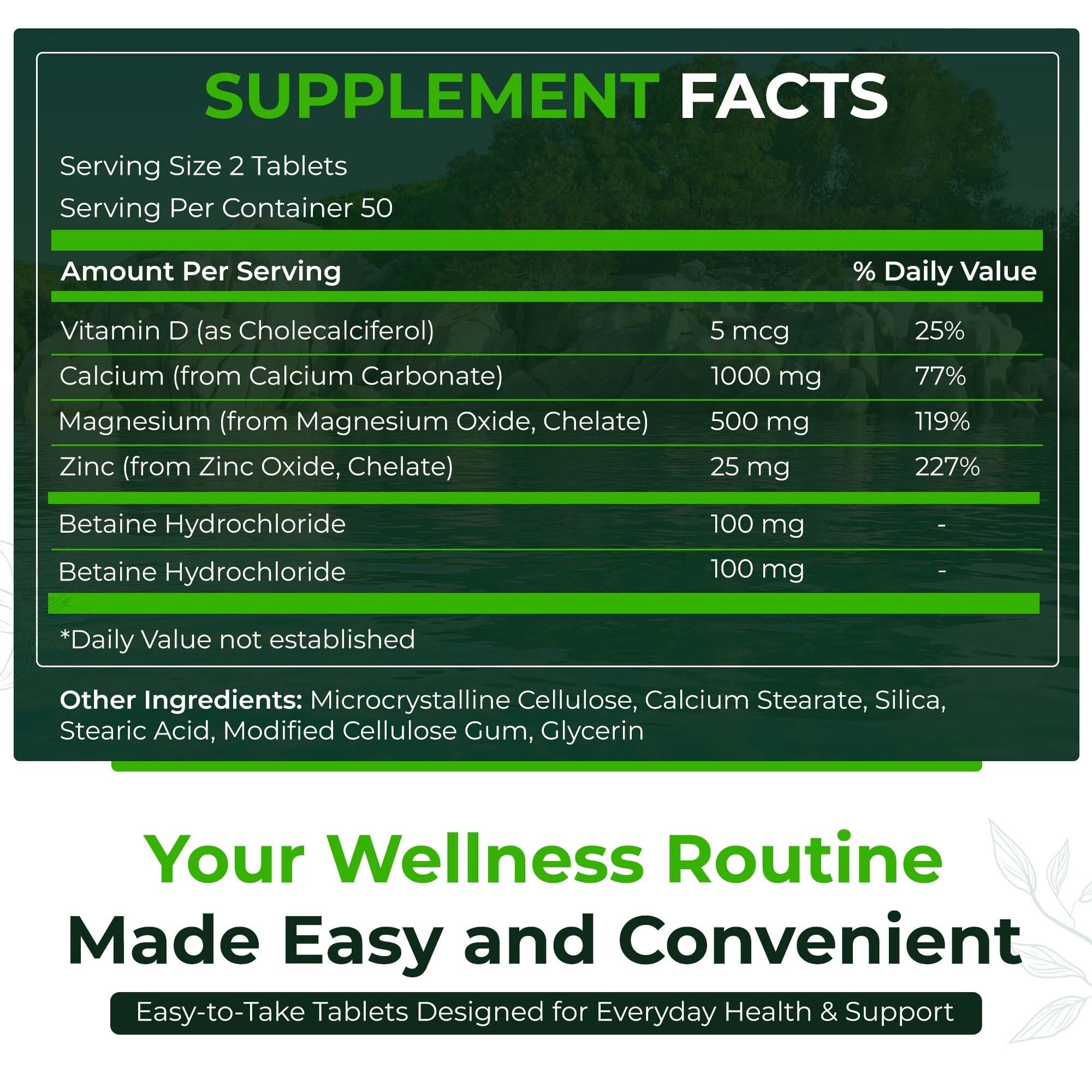 Natural Nutra Calcium Magnesium Zinc (Cal-Mag Zinc) with Vitamin D3,100 | Bone, Teeth, Muscle & Nerve Support, Gluten Free, Sugar Free