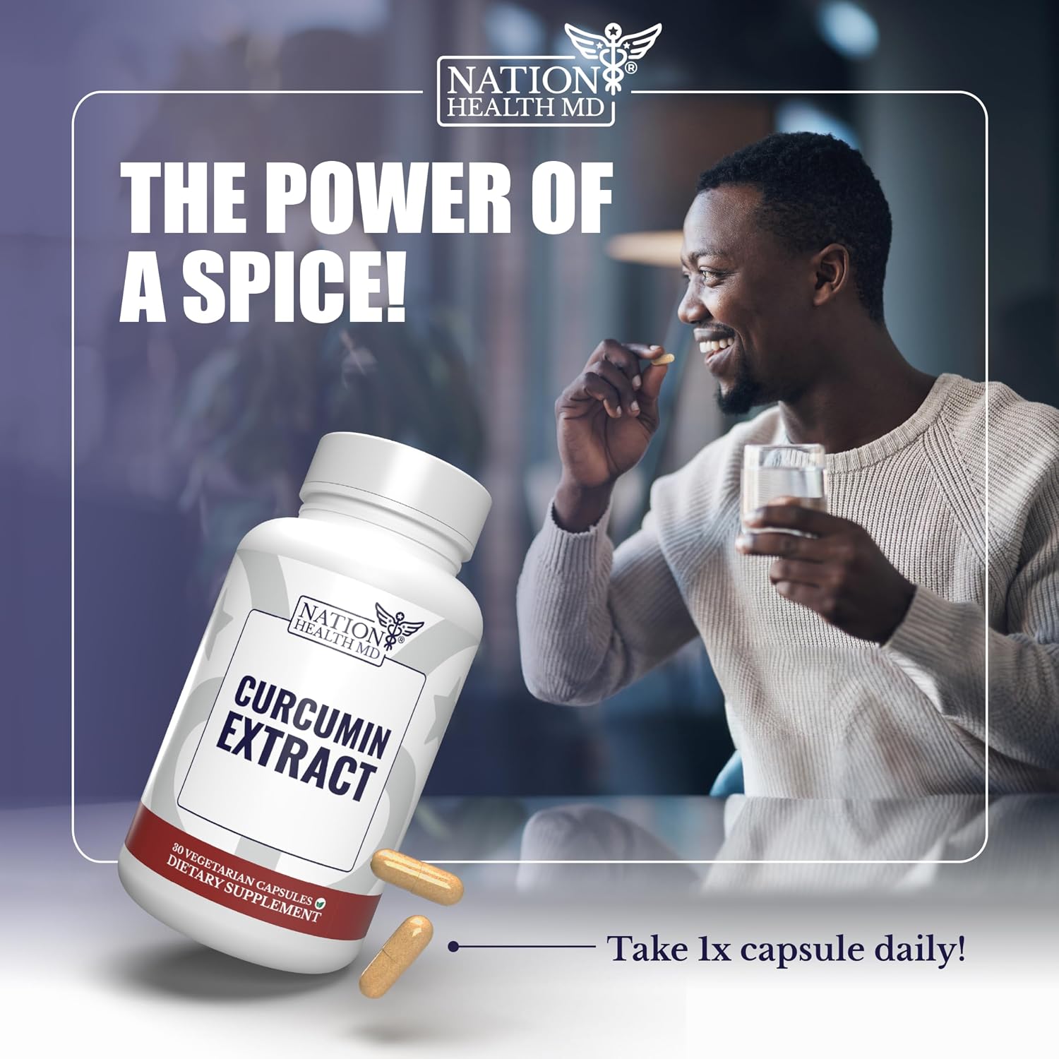 Curcumin Extract Supplement for Joint & Immune Support | Curcumin Extract 500mg, 39x More Bioavailable, Full Spectrum Curcugen, 30 Days Supply, 30 Capsules