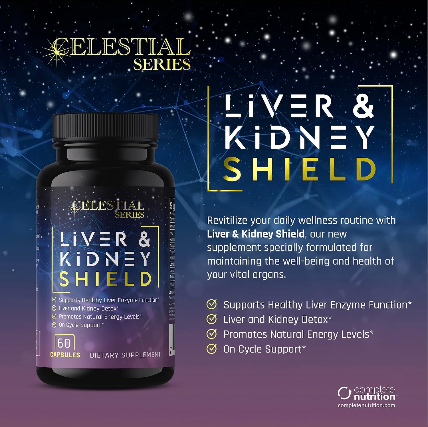 Complete Nutrition Liver & Kidney Shield Capsules, 60 Count - on and Post Cycle Support
