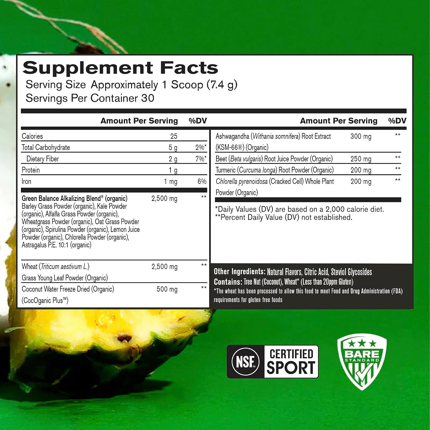 BARE PERFORMANCE NUTRITION BPN Strong Greens (Pineapple Coconut) & Reds (Strawberry) Superfood Bundle
