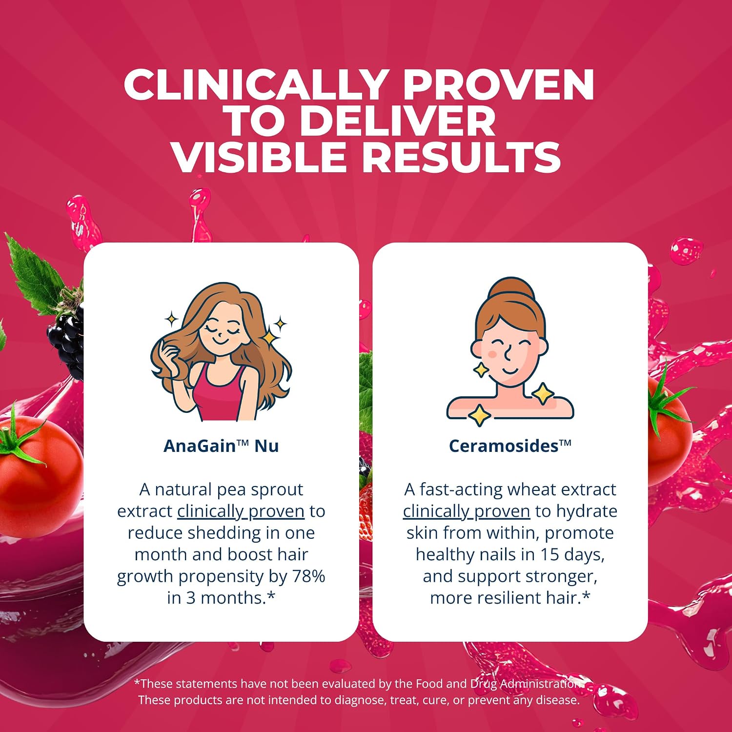 Passion 4 Health - Daily Liquid Multivitamin + Minerals (Radiant Berry Delight, Hair Skin Nails Liquid Multivitamin)