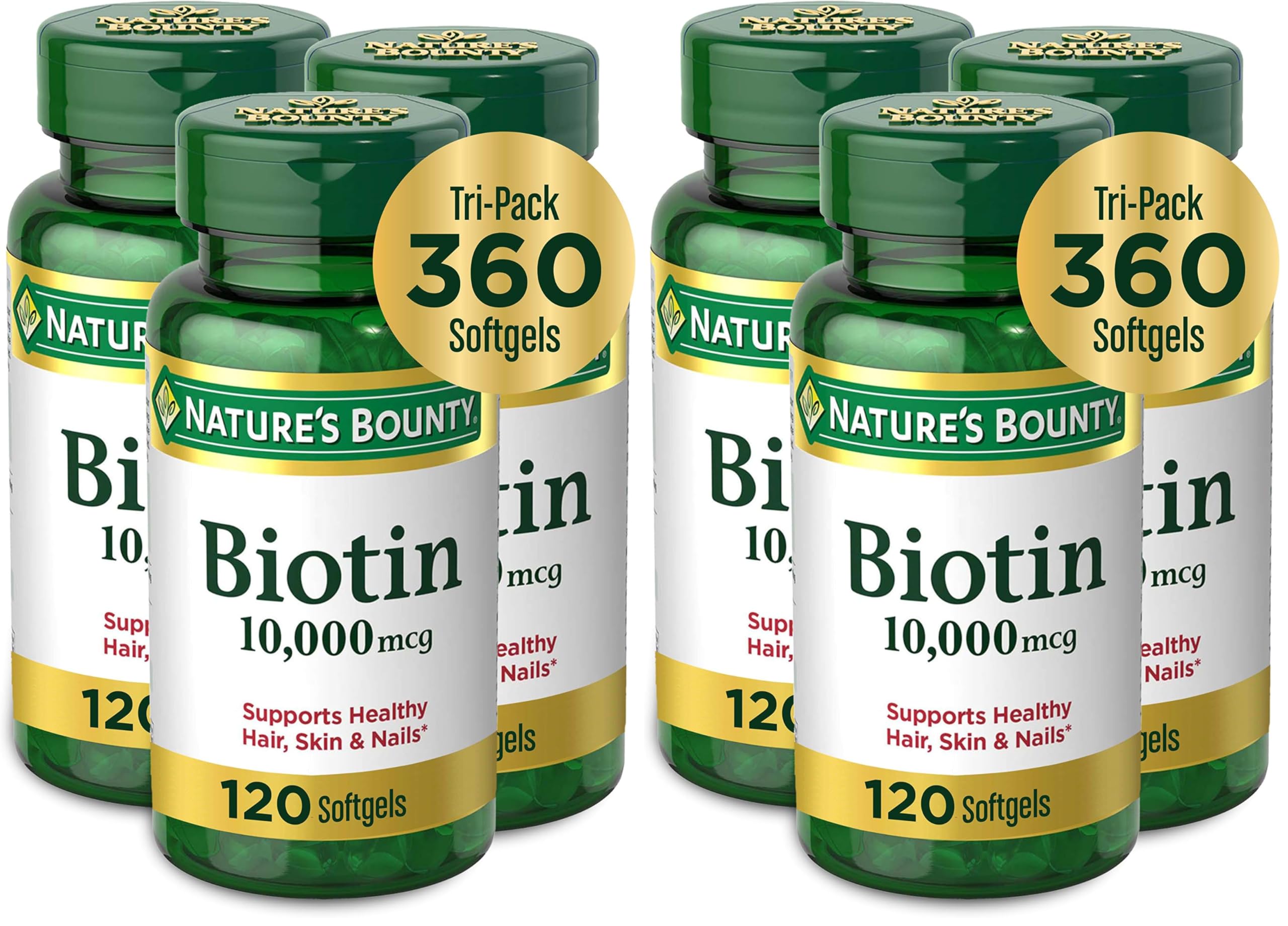 Nature's Bounty Biotin 10,000 mcg, 250 Rapid Release Softgels