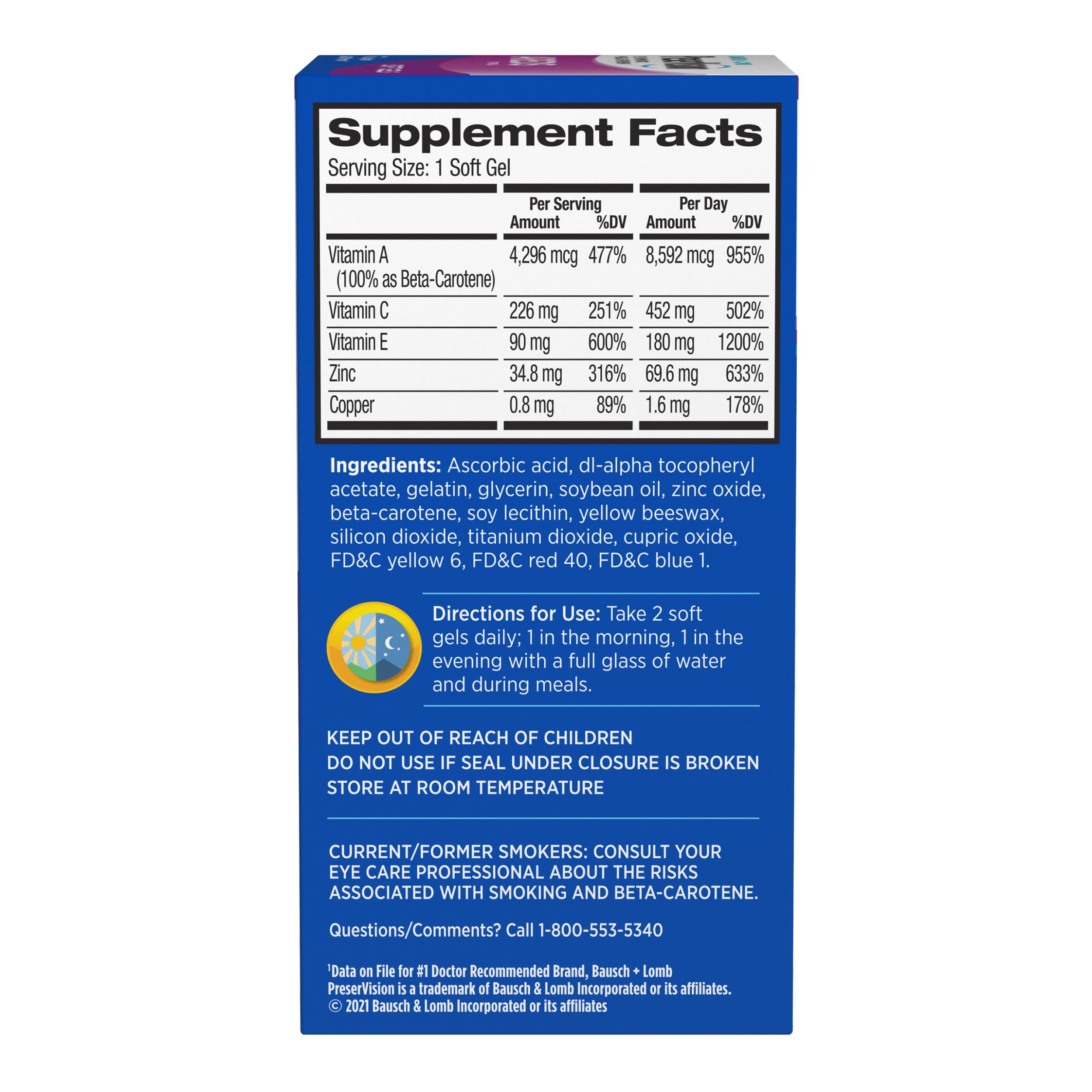 PreserVision AREDS Eye Vitamins, #1 Eye Doctor Recommended Brand, Multivitamin with Copper, Vitamin A, C & E, Zinc Supplements, 120 Softgels PreserVisionBuy Supplements Australia