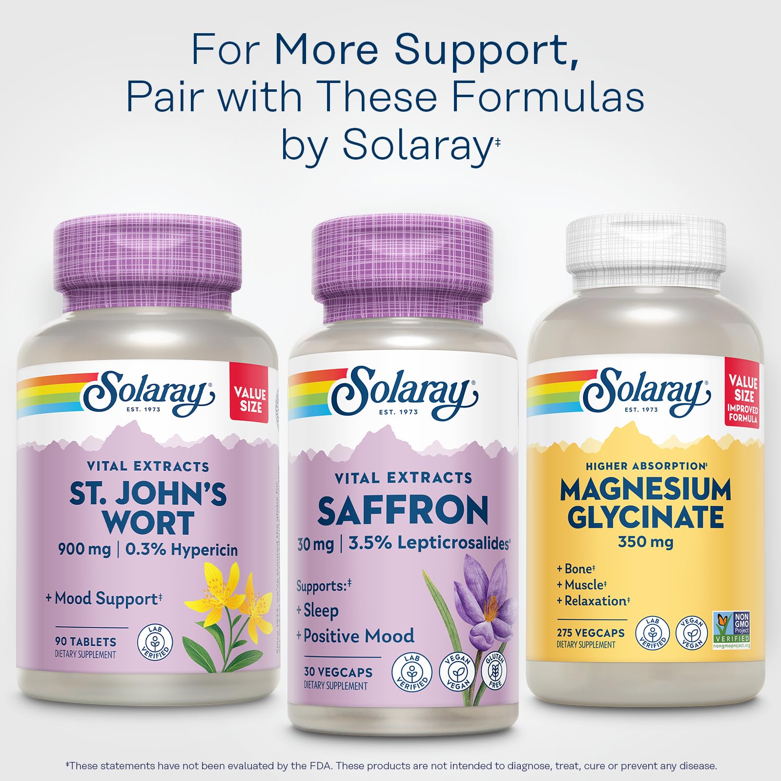 SOLARAY Saffron Extract - Sleep and Positive Mood Support - Vegan and Gluten Free Saffron Supplements - Lab Verified - 60-Day Guarantee - 30 Servings, 30 VegCaps