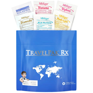 TravelPakRx Travel Essentials Medicine Kit - TSA-Approved Over-The-Counter Individual Medicine Packets, for Travel, Cruises, Camping, Created by Pharmacist TravelPakRxBuy Supplements Australia