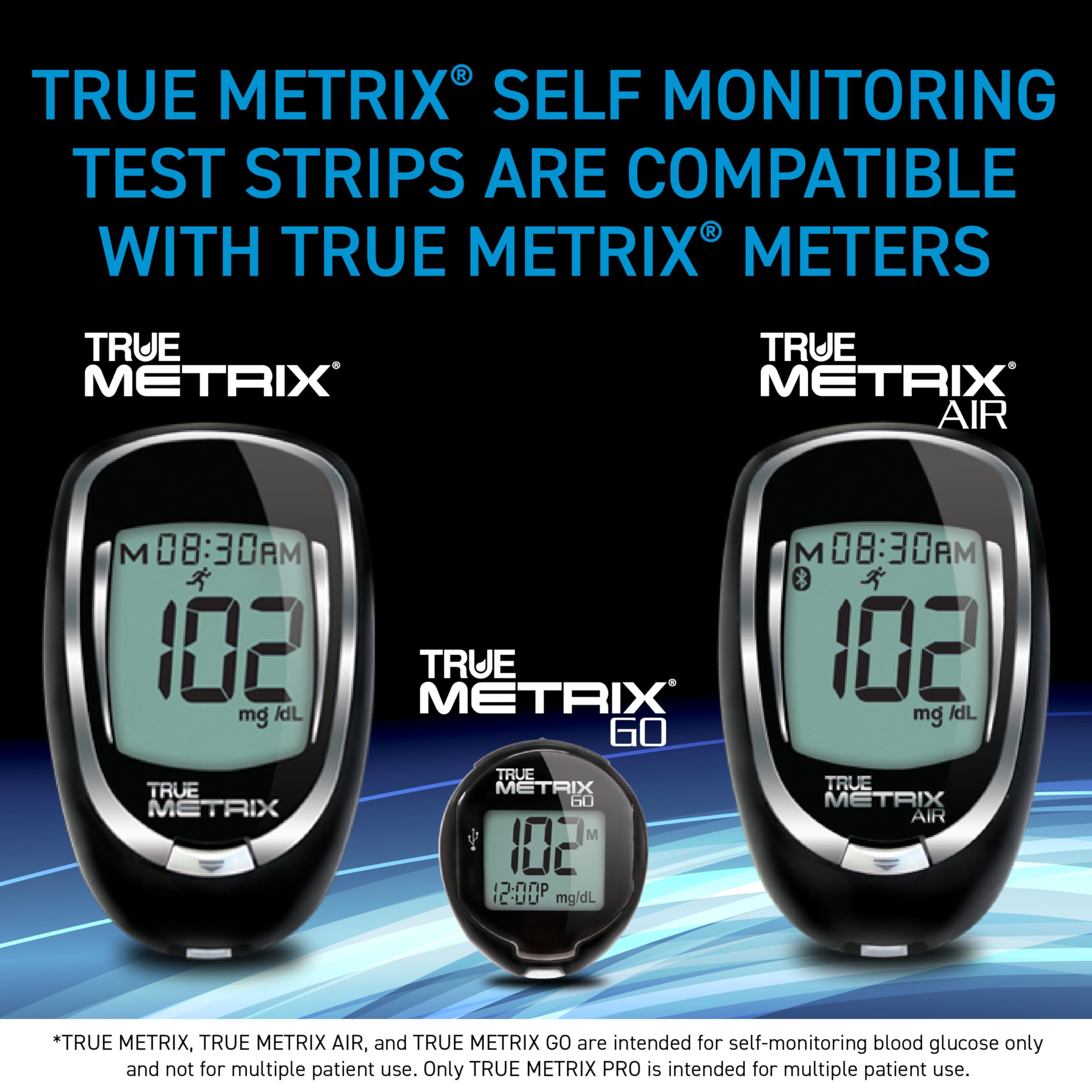 TRUE METRIX Glucose Test Strips 100 Count, TRUEplus 30G Lancets 100 Count | Blood Glucose Test Strips and Lancets, Compatible with TRUE METRIX Family of Self Monitoring Blood Glucose Meters