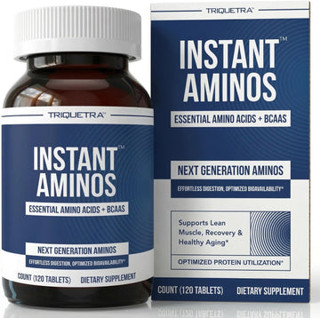 Instant Aminos Tablets - EAA+BCAA - 10 Essential Amino Acids Supplement - Rapid Absorption, No Digestion Required - Supports Lean Muscle, Recovery & Aging - 321% DIAAS Protein Score (1 month supply)