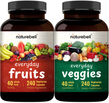 Fruit and Veggies Supplement – 480 Total Vegetarian Capsules | Balance of Natural 40 Whole Fruits & Veggies Blend | Fresh Superfood Formula with Vitamins and Minerals – Non-GMO NatureBellBuy Supplements Australia