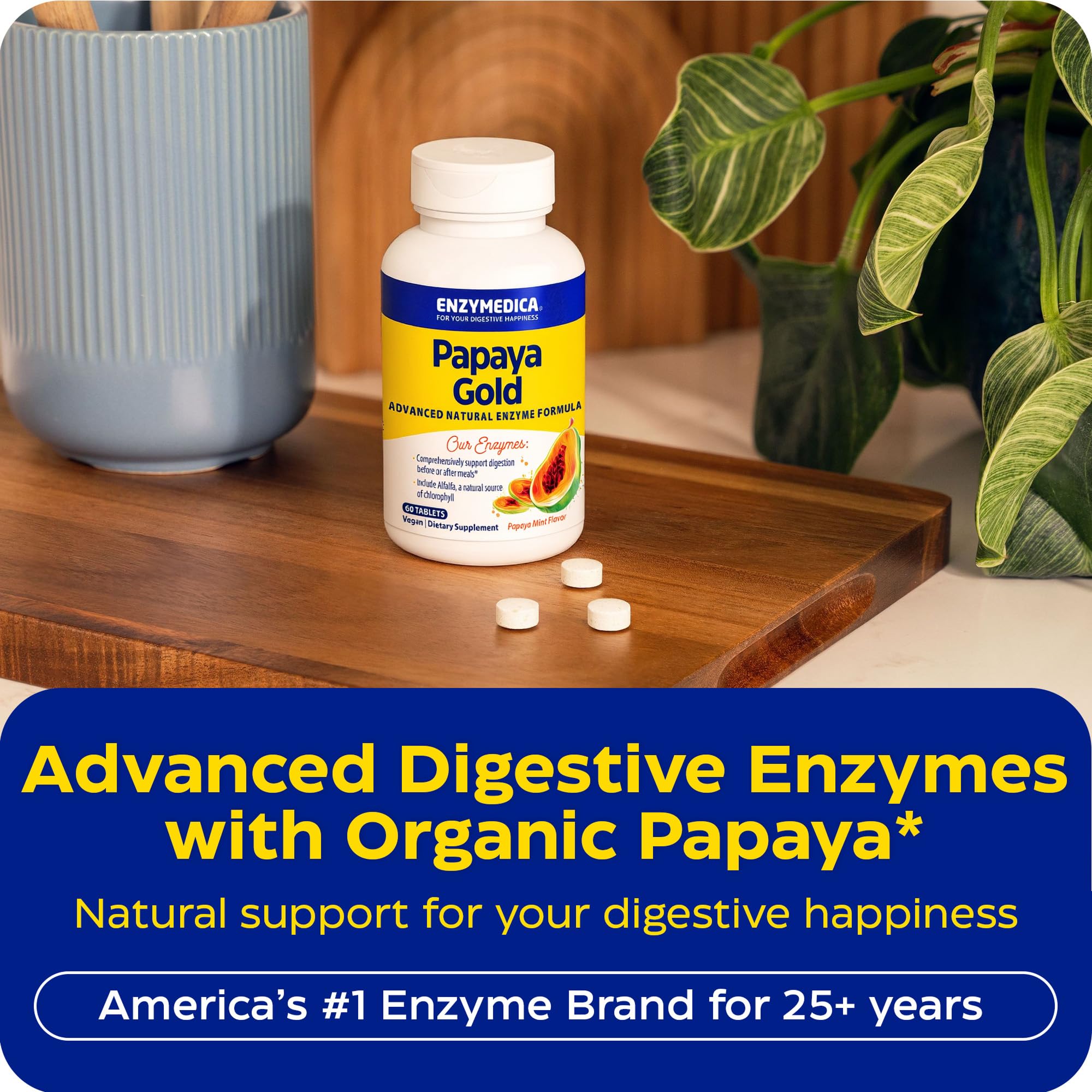 Enzymedica Papaya Gold - Papaya Enzymes Chewable - 120 Tablets