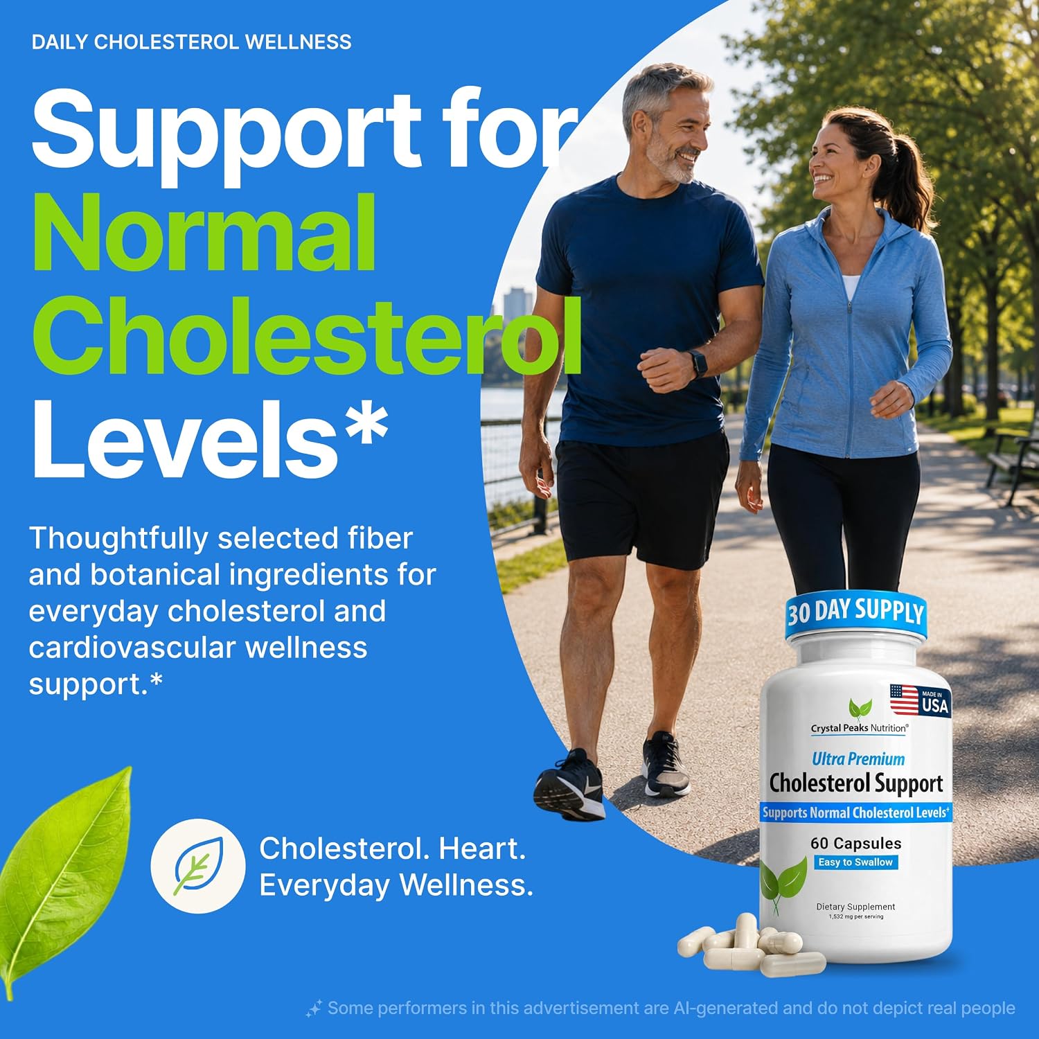 Cholesterol Supplement - All-Natural Ingredients to Support Normal Colesterol Levels. Supports Optimal Circulation. 60 Capsules