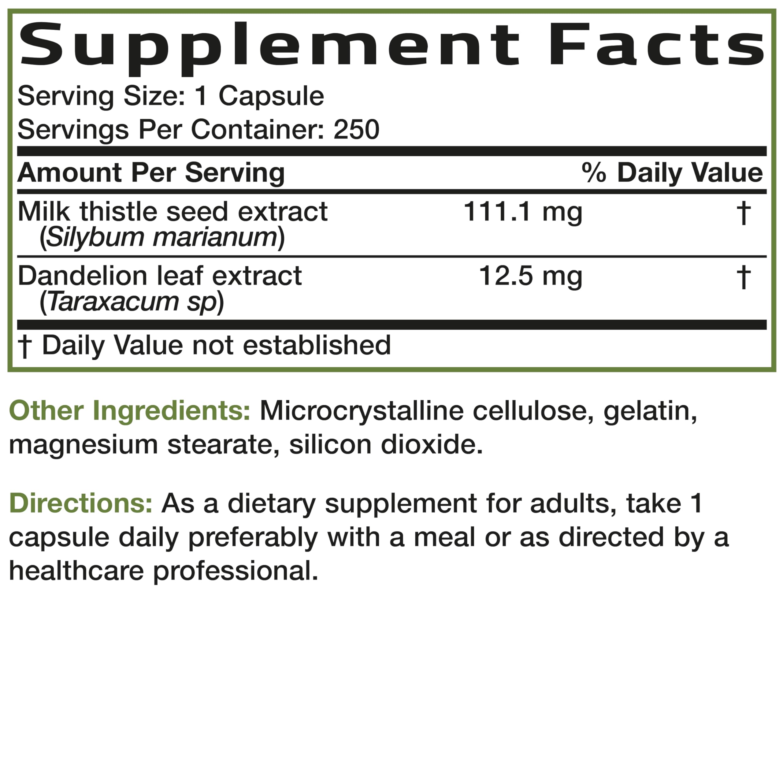 Bronson Milk Thistle Silymarin Marianum & Dandelion Extract, 120 Capsules | 2-in-1 Liver Cleanse, Health, Detox & Antioxidant Support, Non-GMO, Gluten-Free, Soy-Free