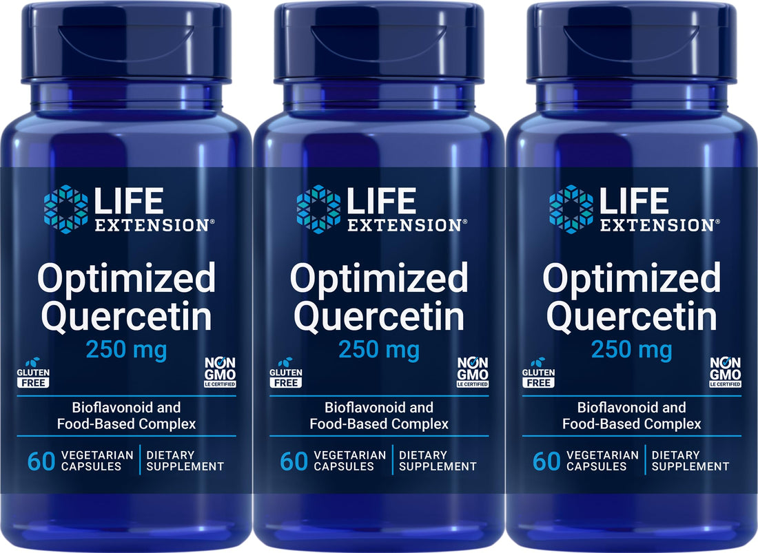 Life Extension Optimized Quercetin Capsules, 60 Vegetarian Capsules (Pack of 3) Life ExtensionBuy Supplements Australia